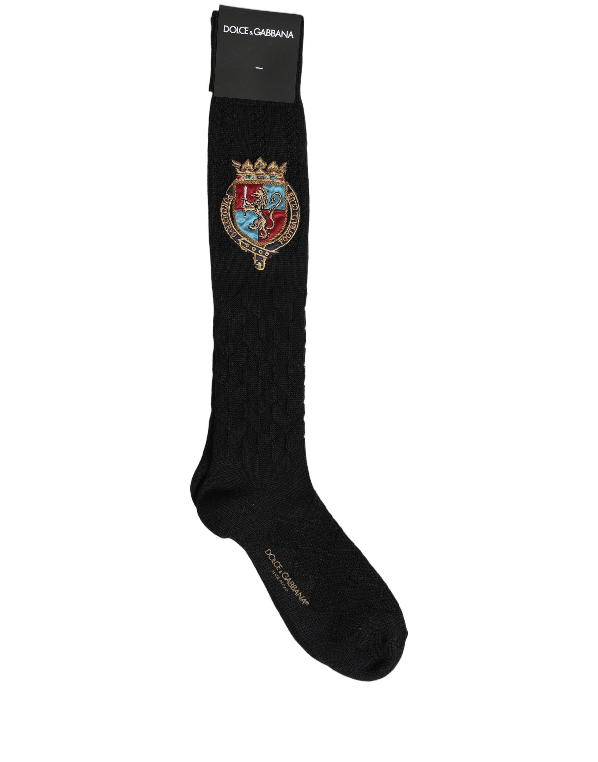 Dolce & Gabbana Wool Blend Knee-High Socks in Black