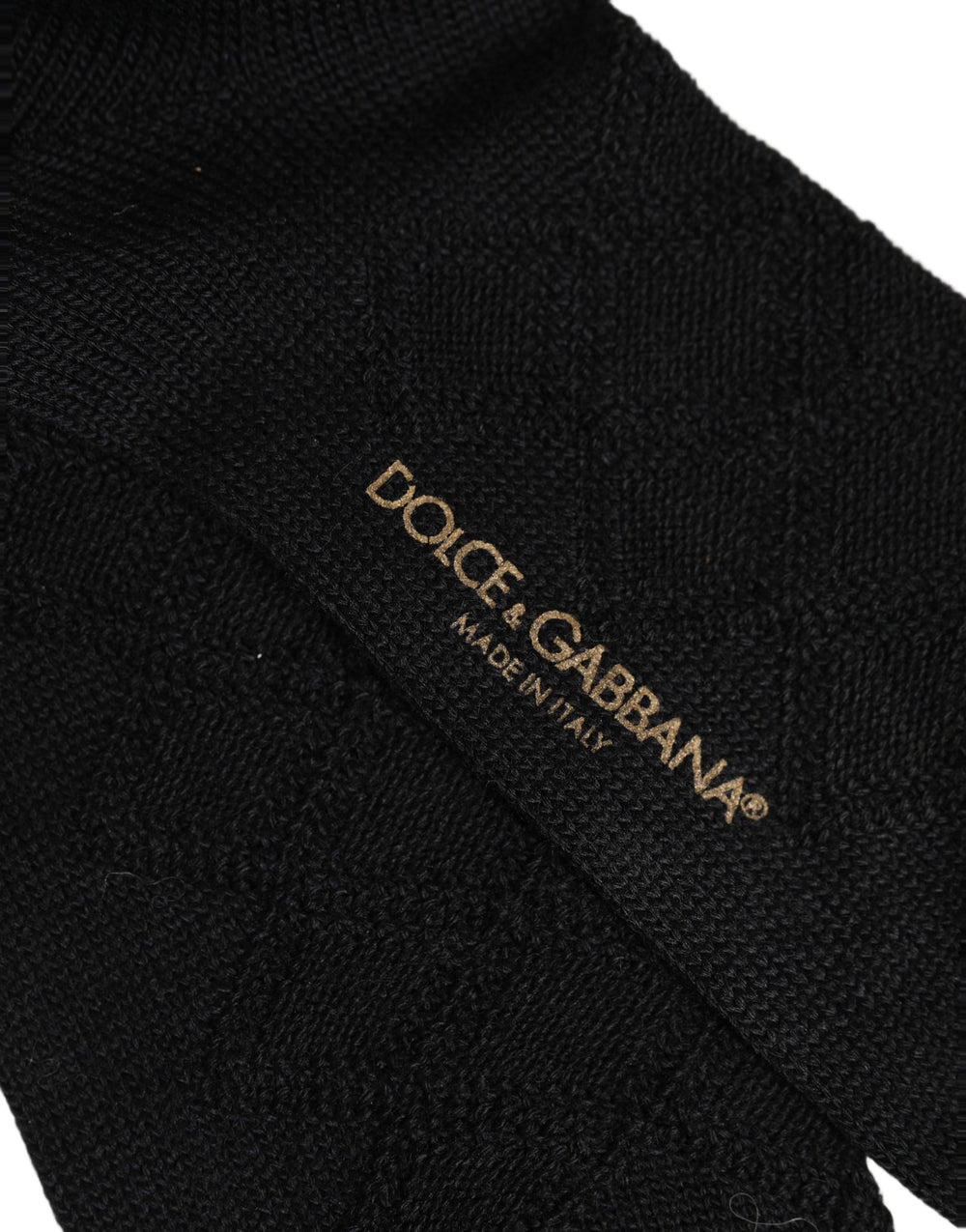 Men Black Wool Crest Logo Knee High Accessory Socks