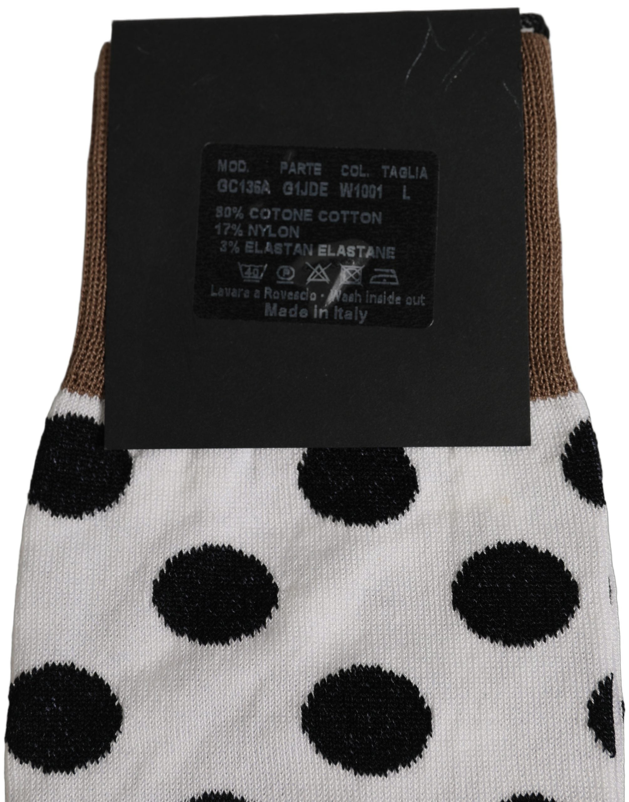 Dolce & Gabbana Polka Dot Over-the-Calf Socks in White