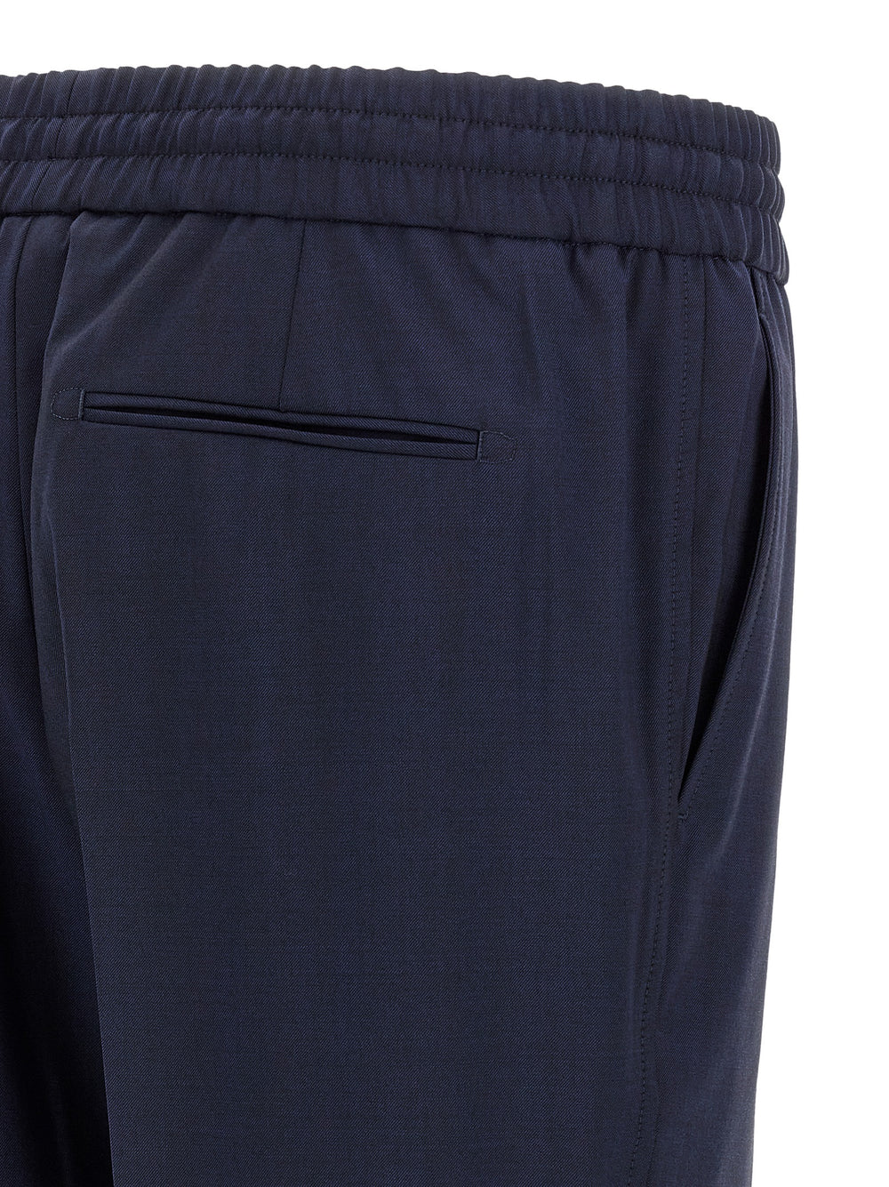 Blue Wool Casual Pants