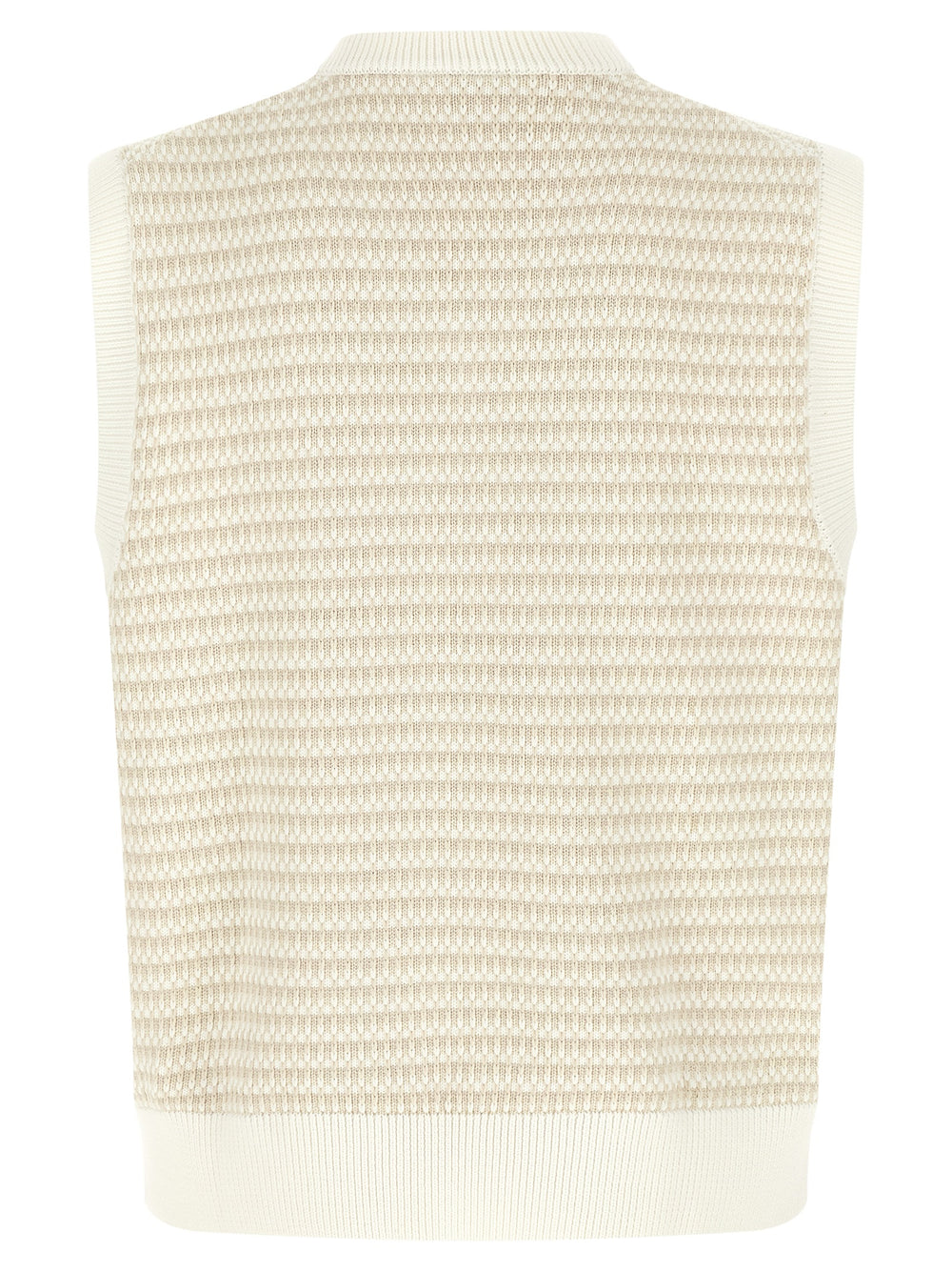 Beige Cotton Sleeveles Sweater
