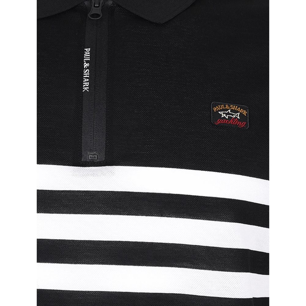 Paul & Shark 100% Cotton Polo Shirt in Black