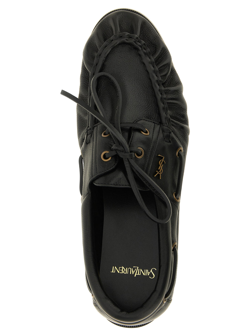 Saint Laurent Calfskin Slip-On Loafers in Black