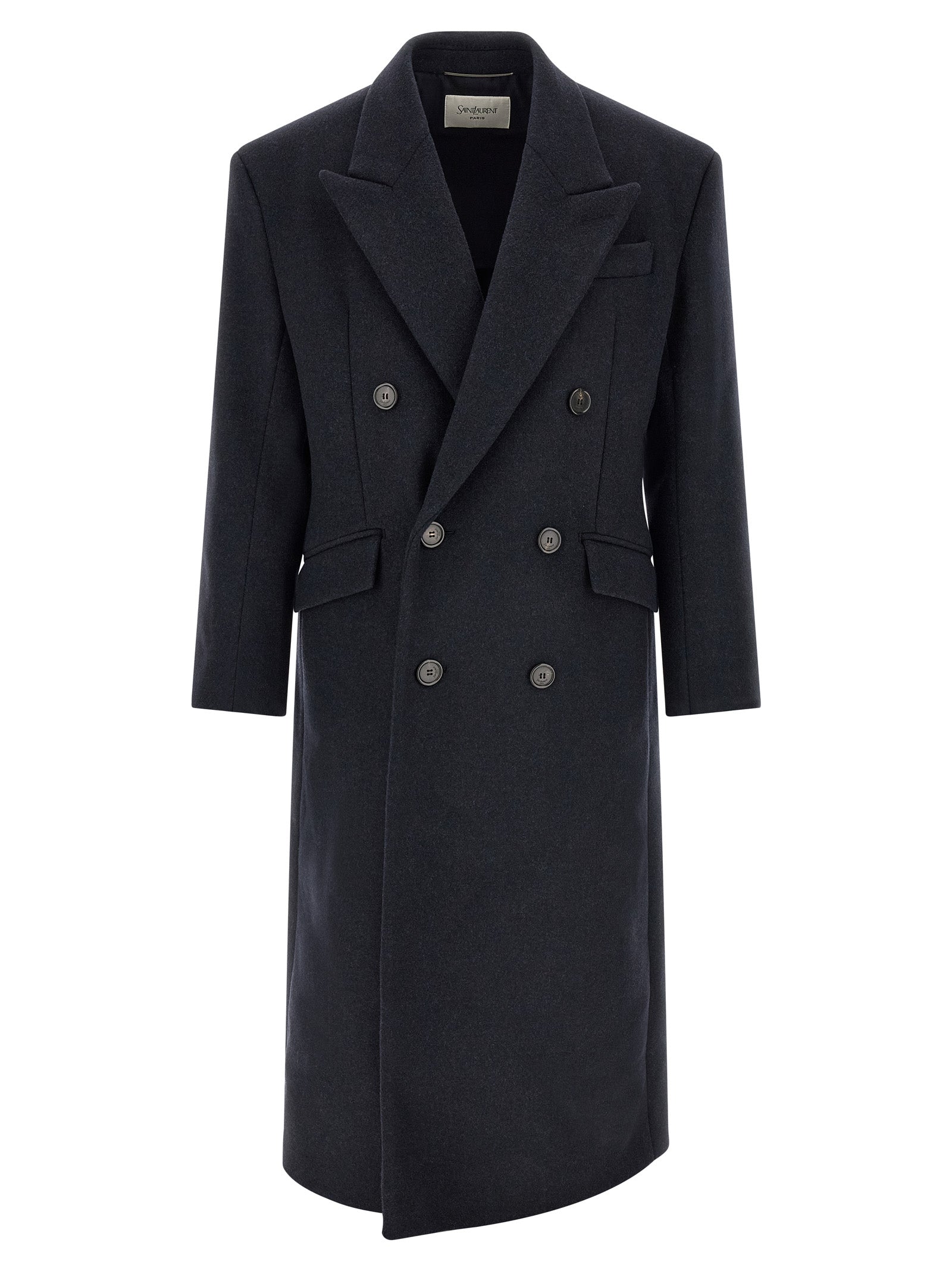 Saint Laurent 100% Wool Coat in Blue
