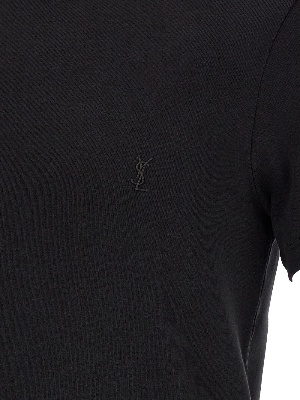 Saint Laurent 100% Cotton T-Shirt in Black