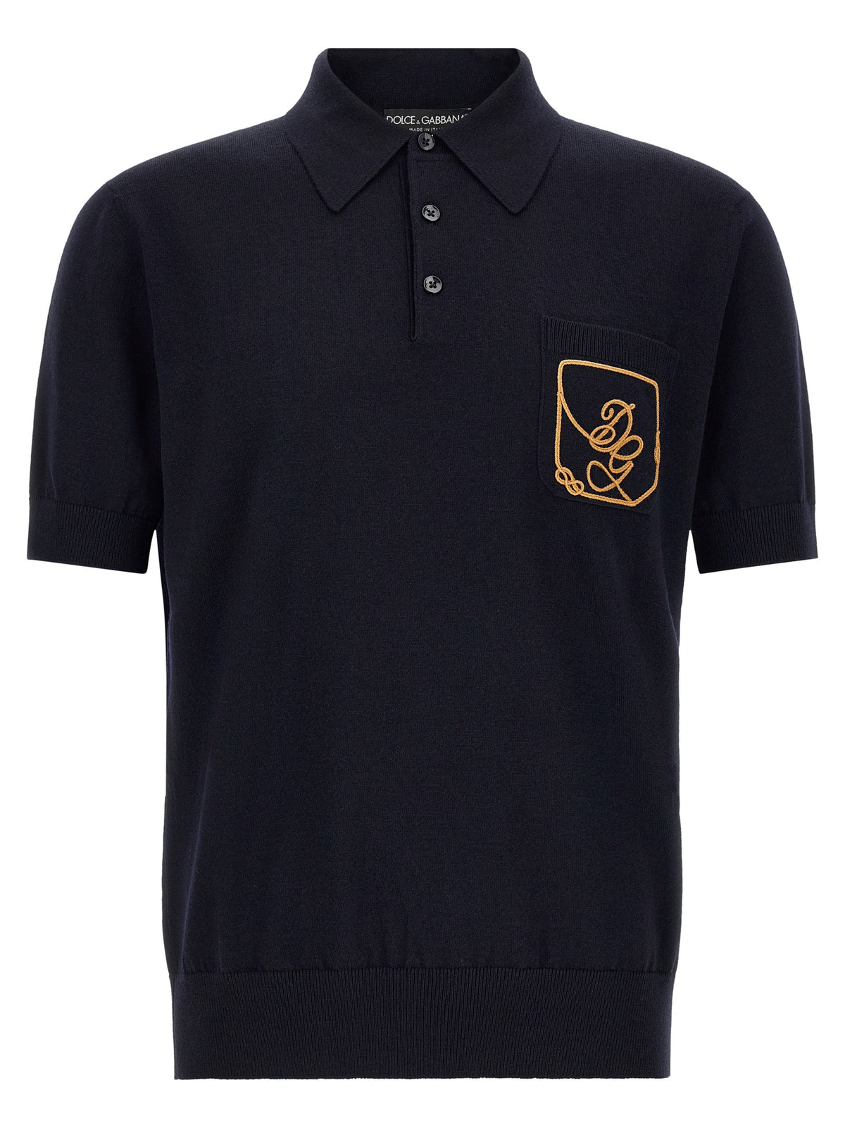 Dolce & Gabbana Polo από 100% Παρθένο Μαλλί σε Μπλε