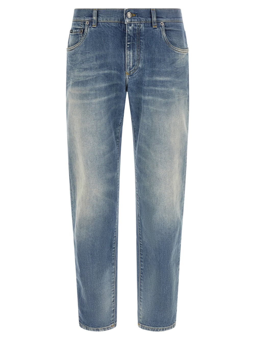 Dolce & Gabbana Cotton Straight-Leg Jeans in Blue