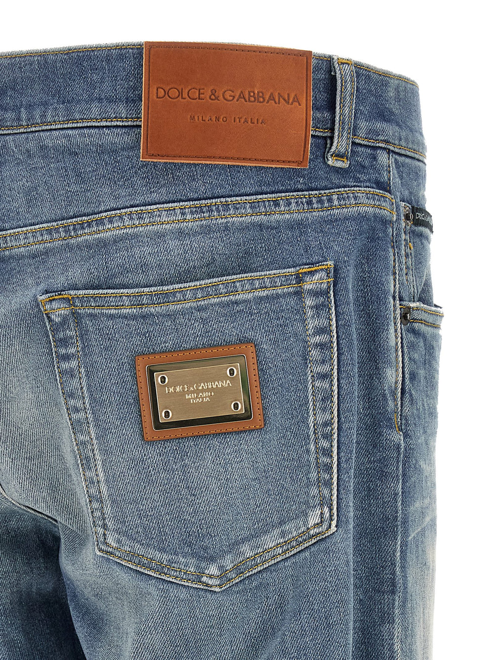 Dolce & Gabbana Cotton Straight-Leg Jeans in Blue