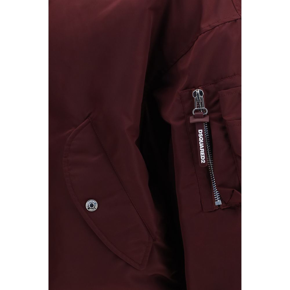 Dsquared² Μπουφάν Bomber από Νάιλον σε Μπορντώ