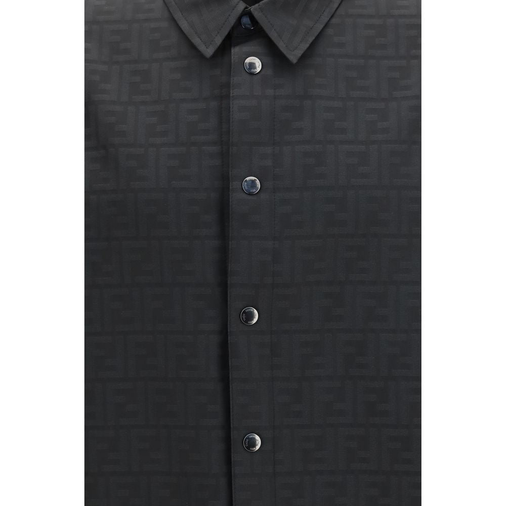 Fendi FF Jacquard Polyester Shirt in Black