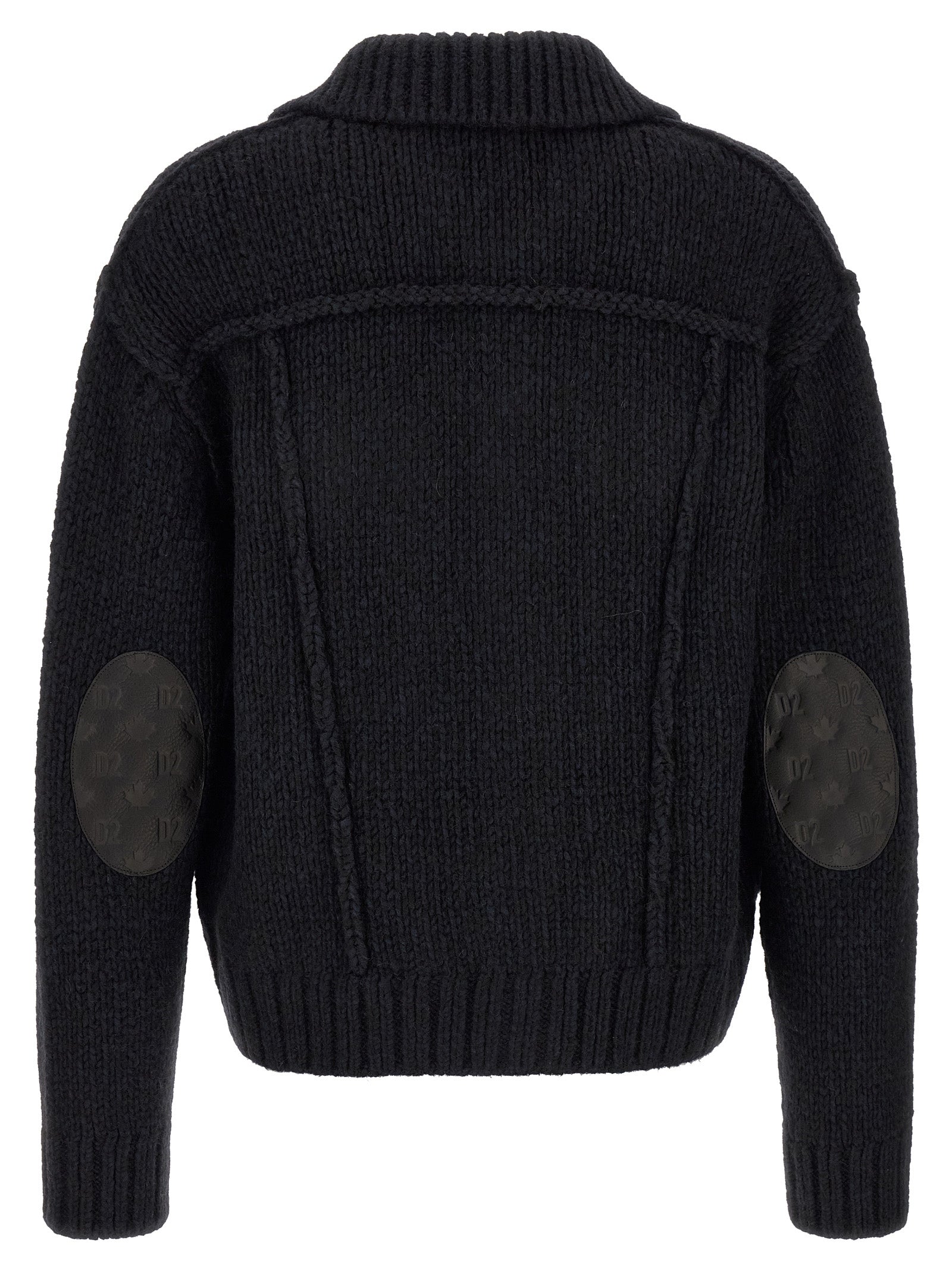 Dsquared² Alpaca and Virgin Wool Blend Cardigan in Blue