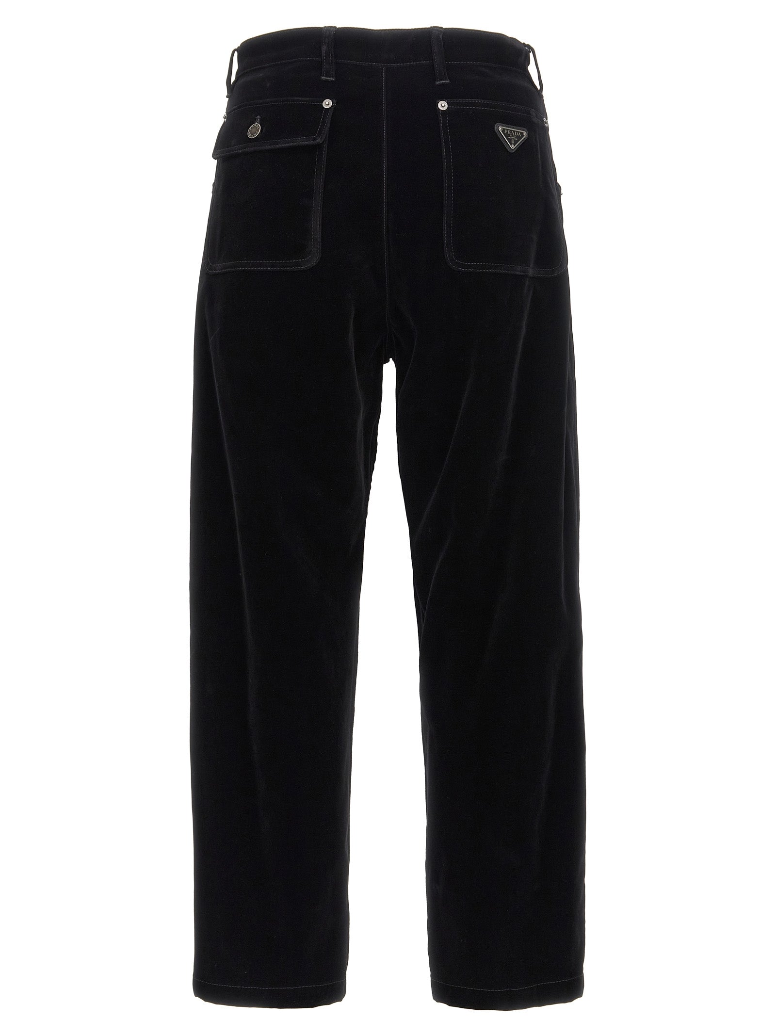 Prada Cotton Blend Trousers in Black