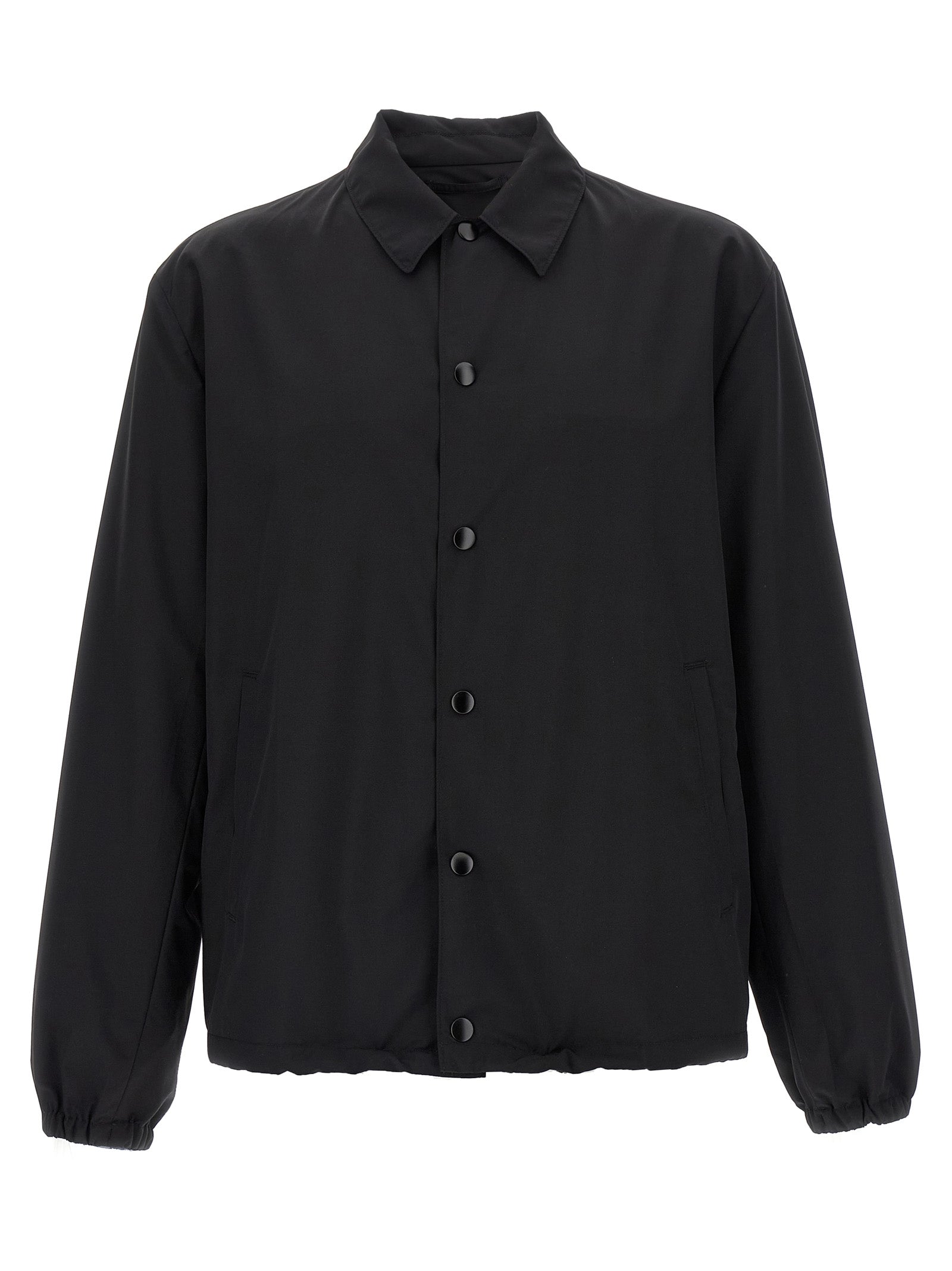 Prada Virgin Wool Full-Length Jacket in Black