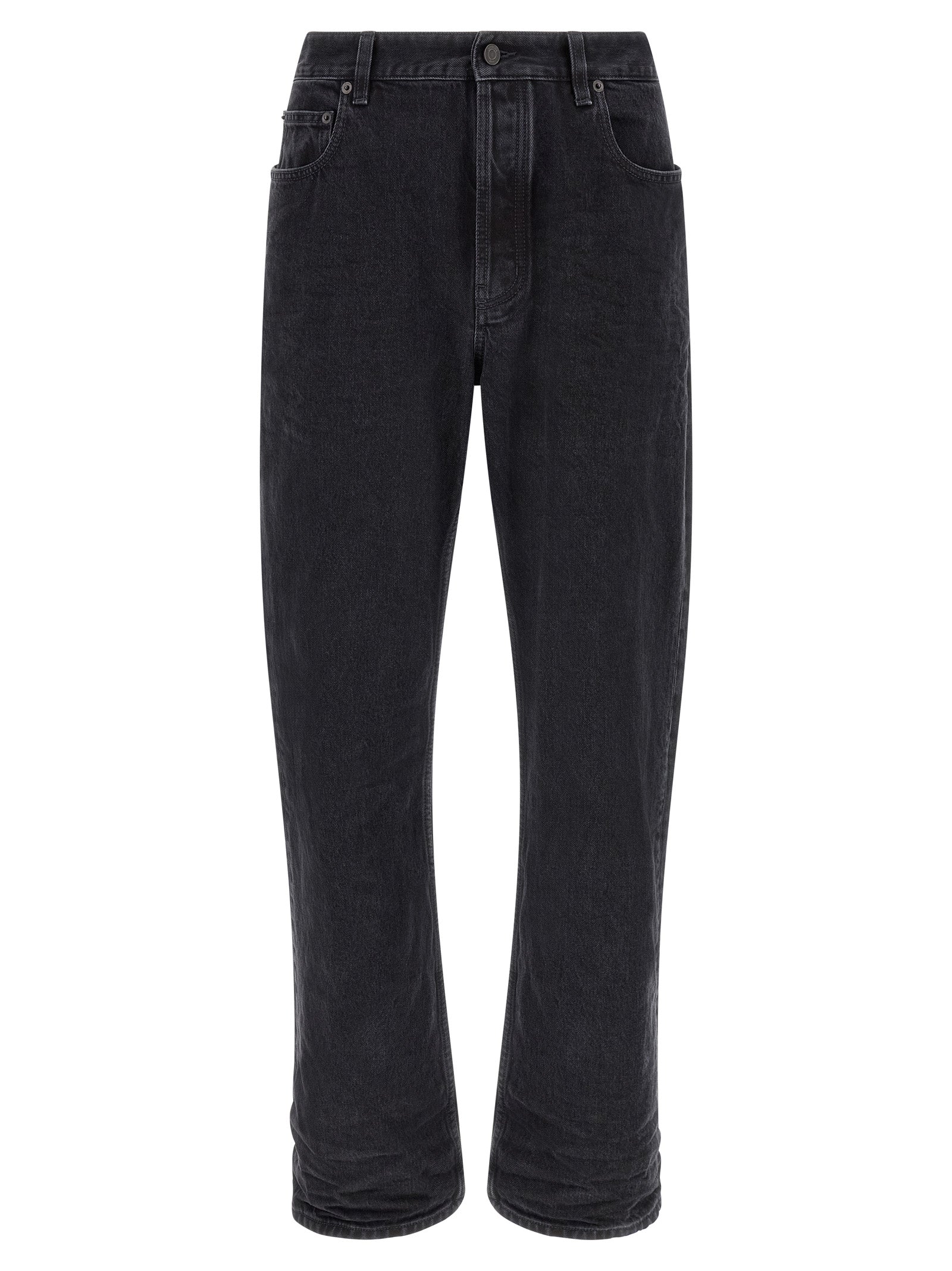 Saint Laurent Cotton Relaxed Fit Jeans in Black