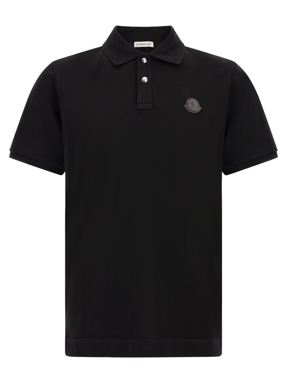 Moncler Cotton Piqué Polo Shirt in Black