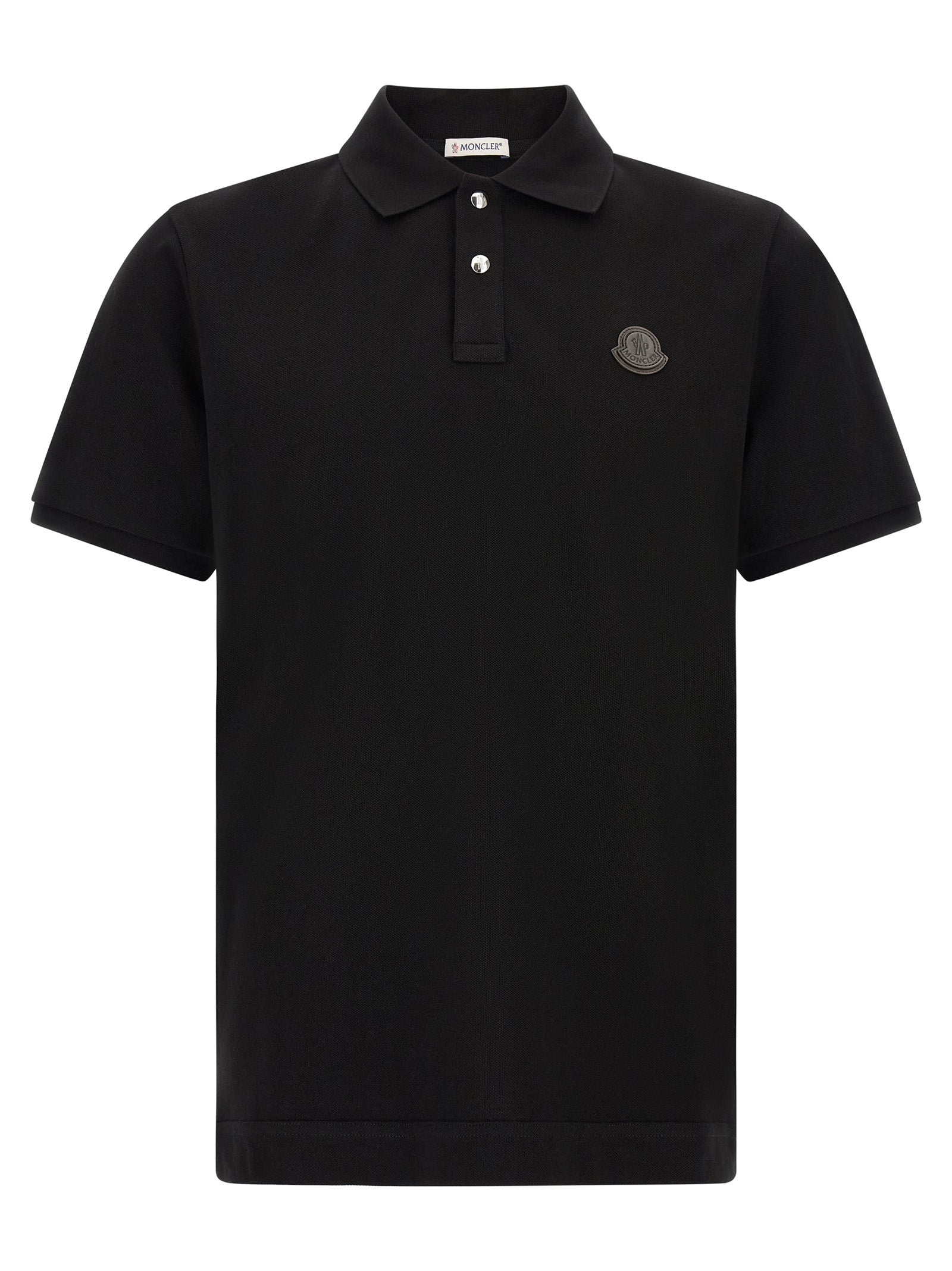 Moncler Cotton Piqué Polo Shirt in Black