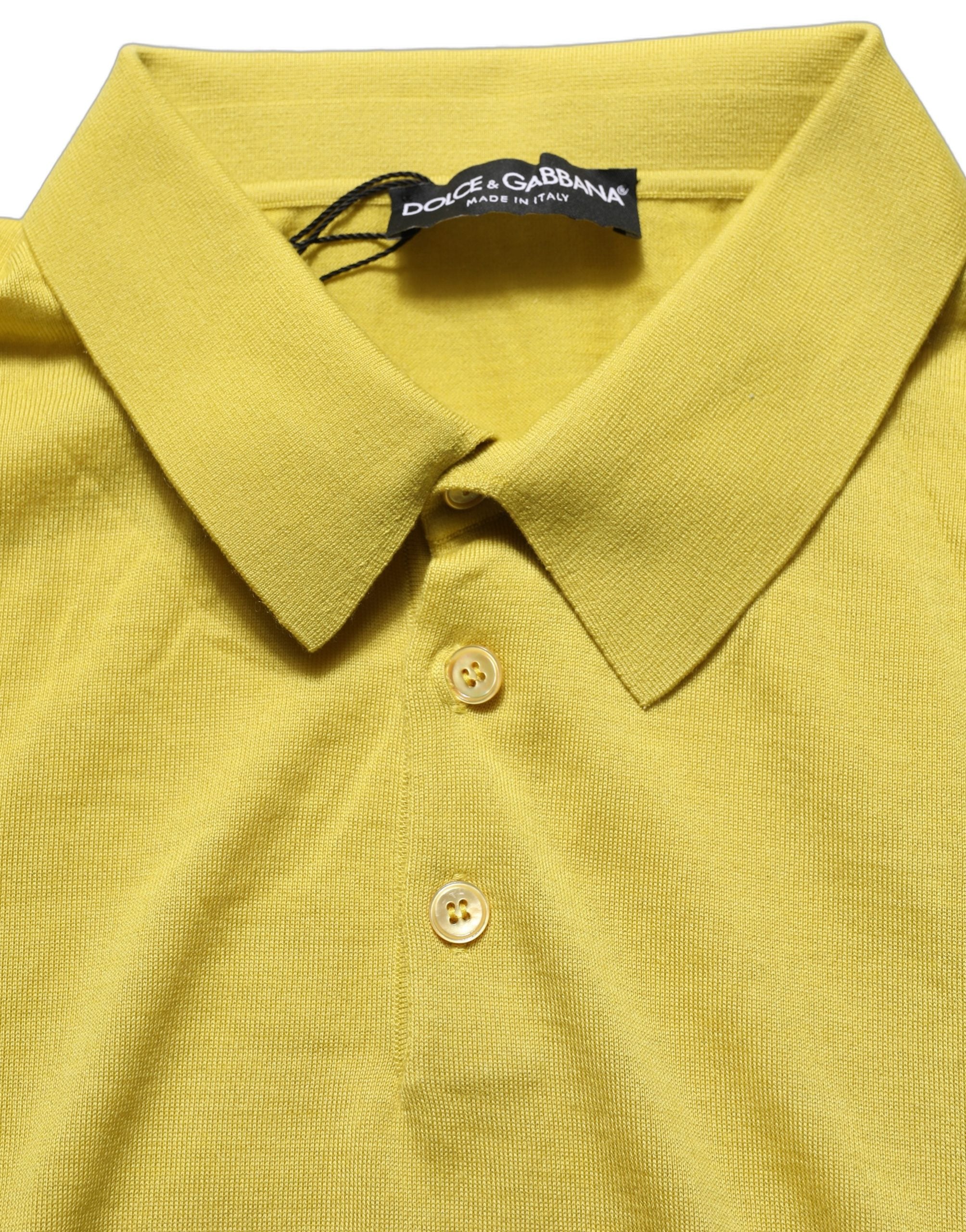 Dolce & Gabbana Cashmere Silk Polo Shirt in Yellow