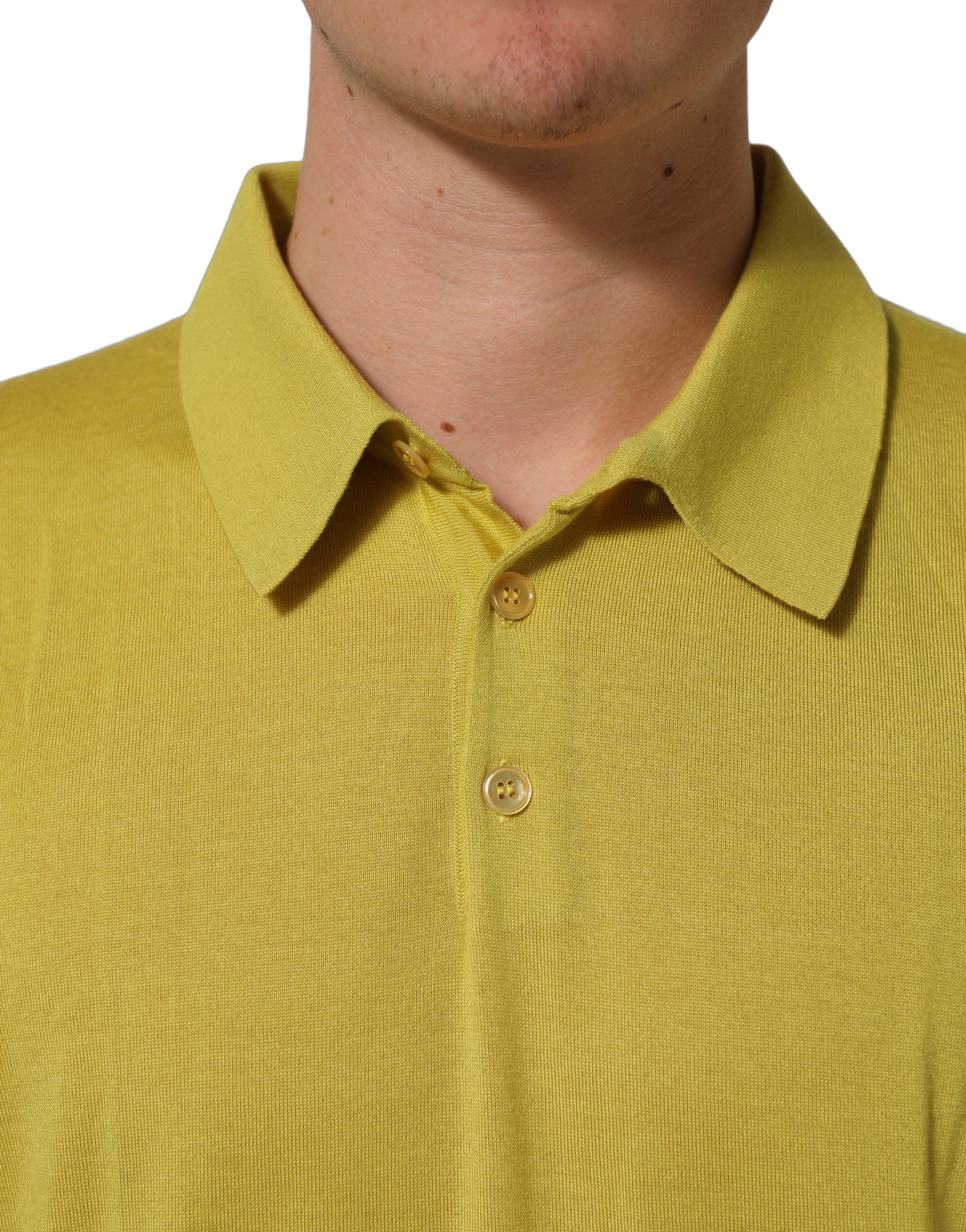 Dolce & Gabbana Cashmere Silk Polo Shirt in Yellow