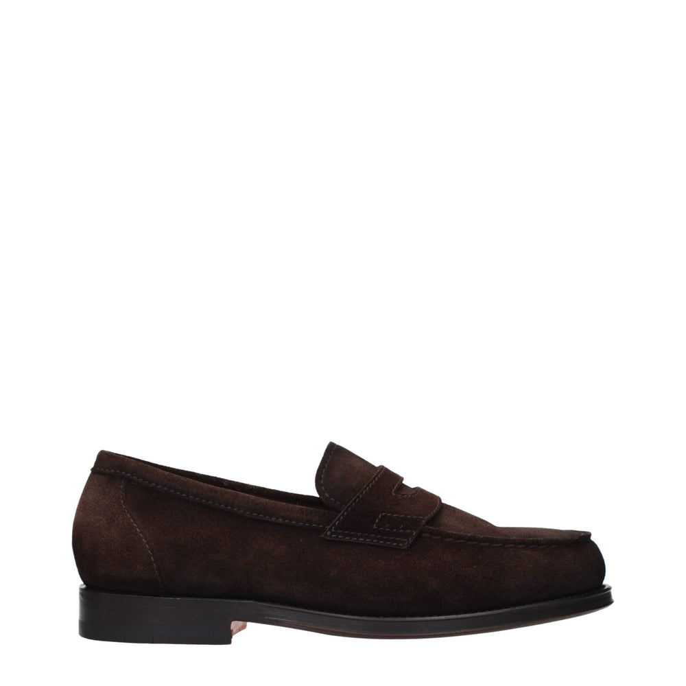 Santoni Slip-On Loafers από Σουέντ σε Καφέ