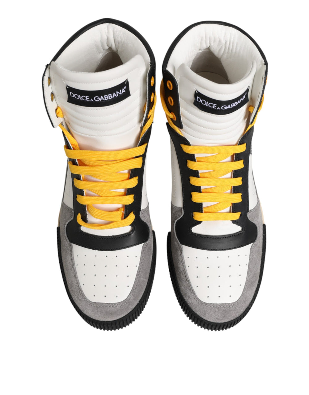 Dolce & Gabbana Multicolor Calf Leather High-Top Sneakers