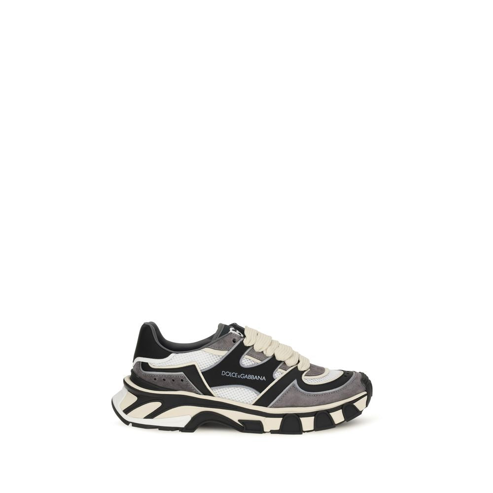 Dolce & Gabbana Calf Leather Chunky Sneakers in Gray
