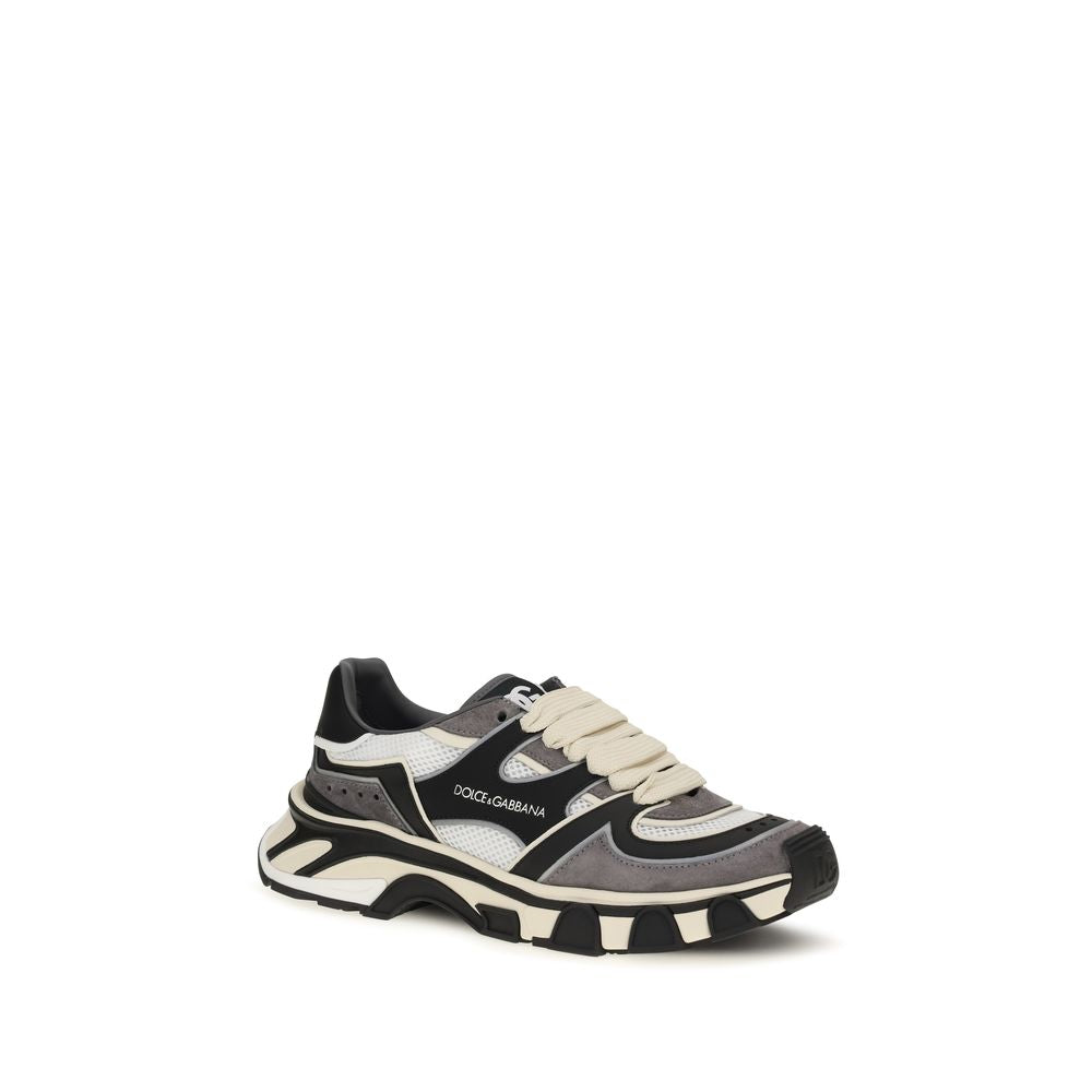 Dolce & Gabbana Calf Leather Chunky Sneakers in Gray