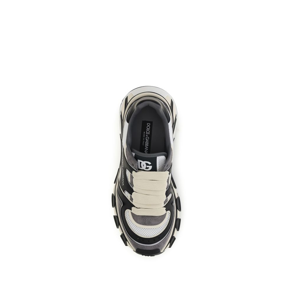 Dolce & Gabbana Calf Leather Chunky Sneakers in Gray