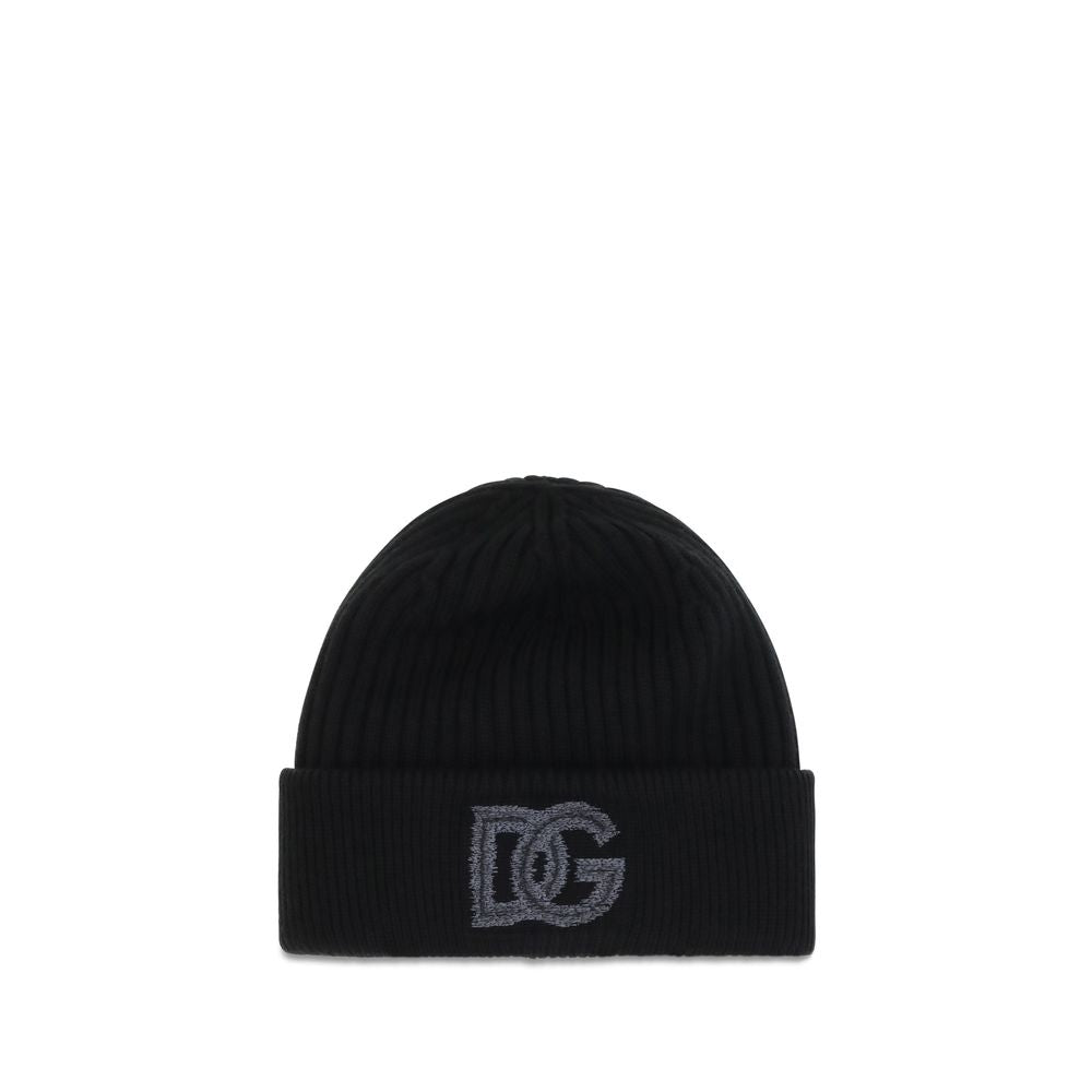 Dolce & Gabbana 70% Merino Wool Beanie in Black