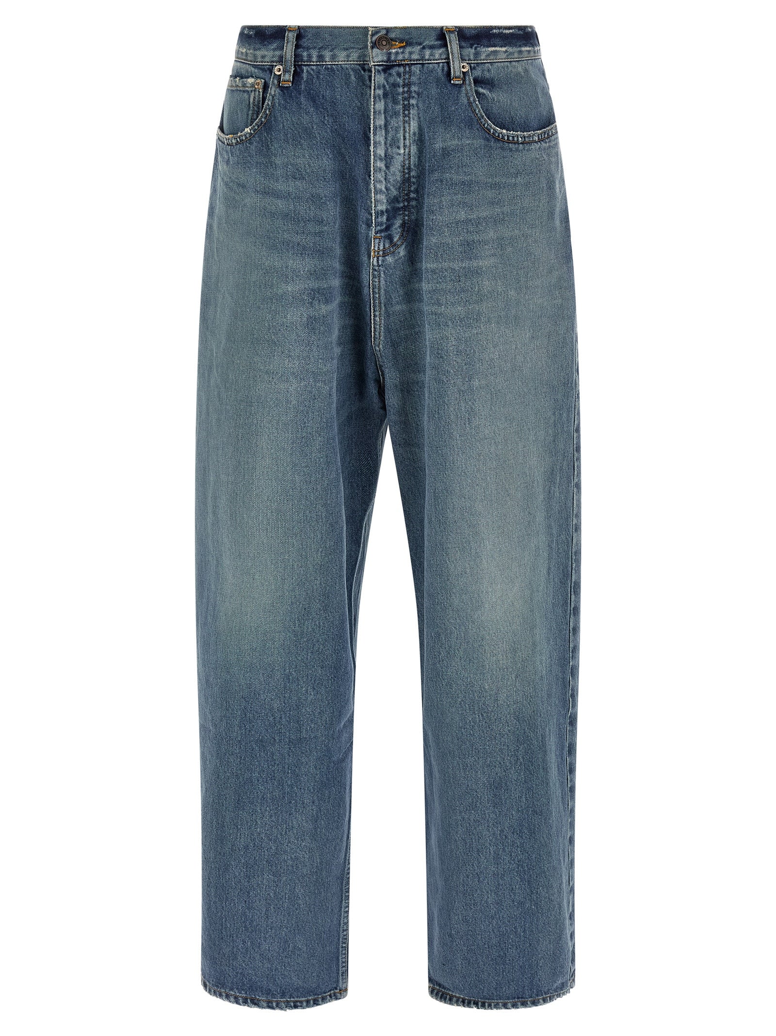 Balenciaga Cotton Relaxed Fit Jeans in Blue