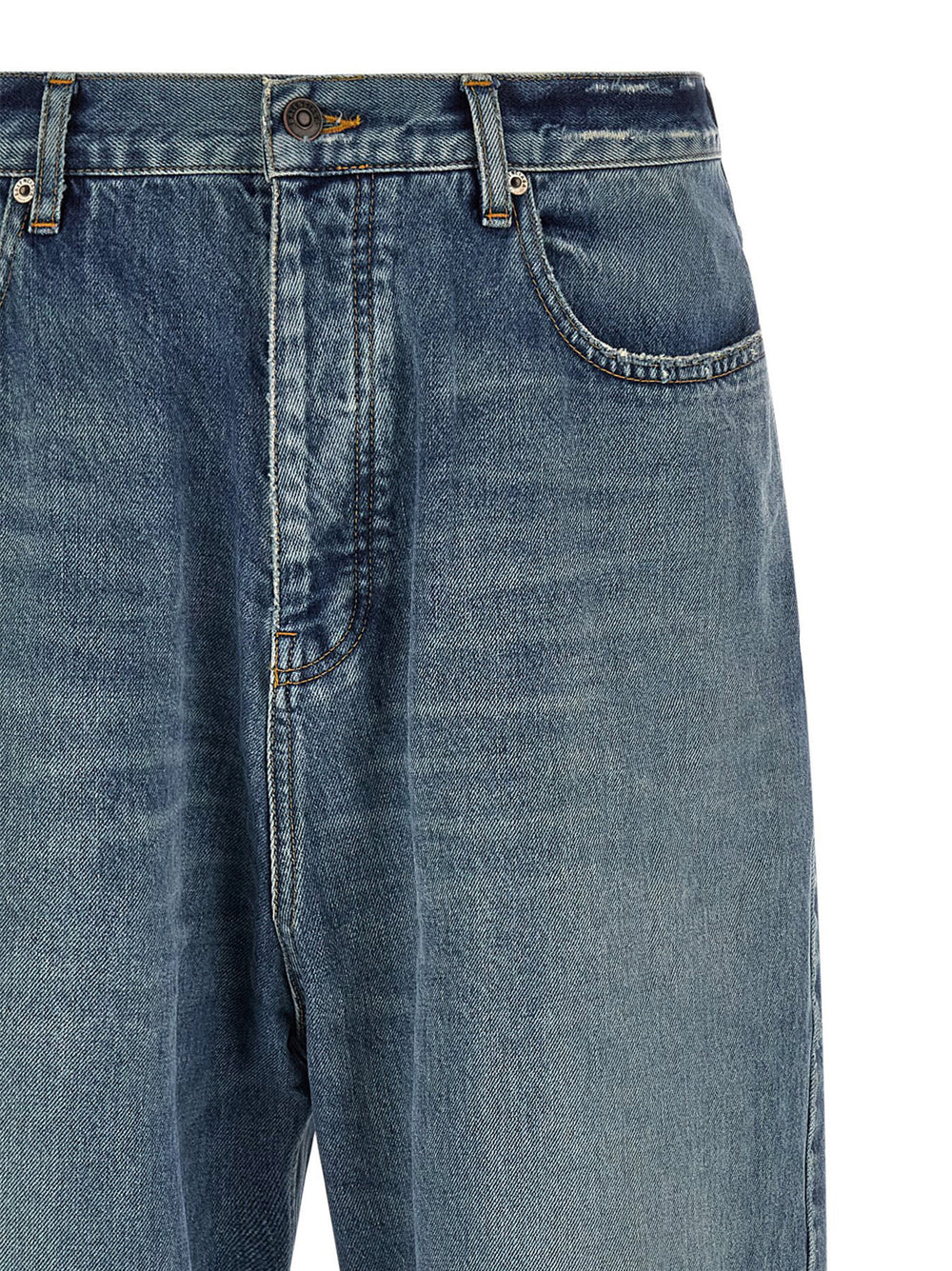 Balenciaga Cotton Relaxed Fit Jeans in Blue