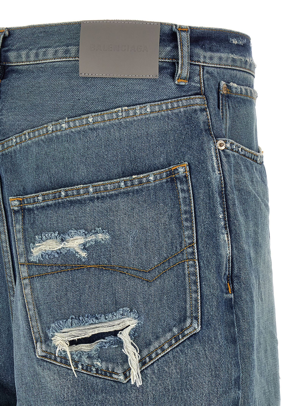 Balenciaga Cotton Relaxed Fit Jeans in Blue