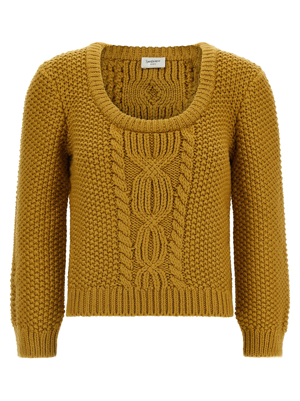 Saint Laurent 100% Virgin Wool Cardigan in Yellow