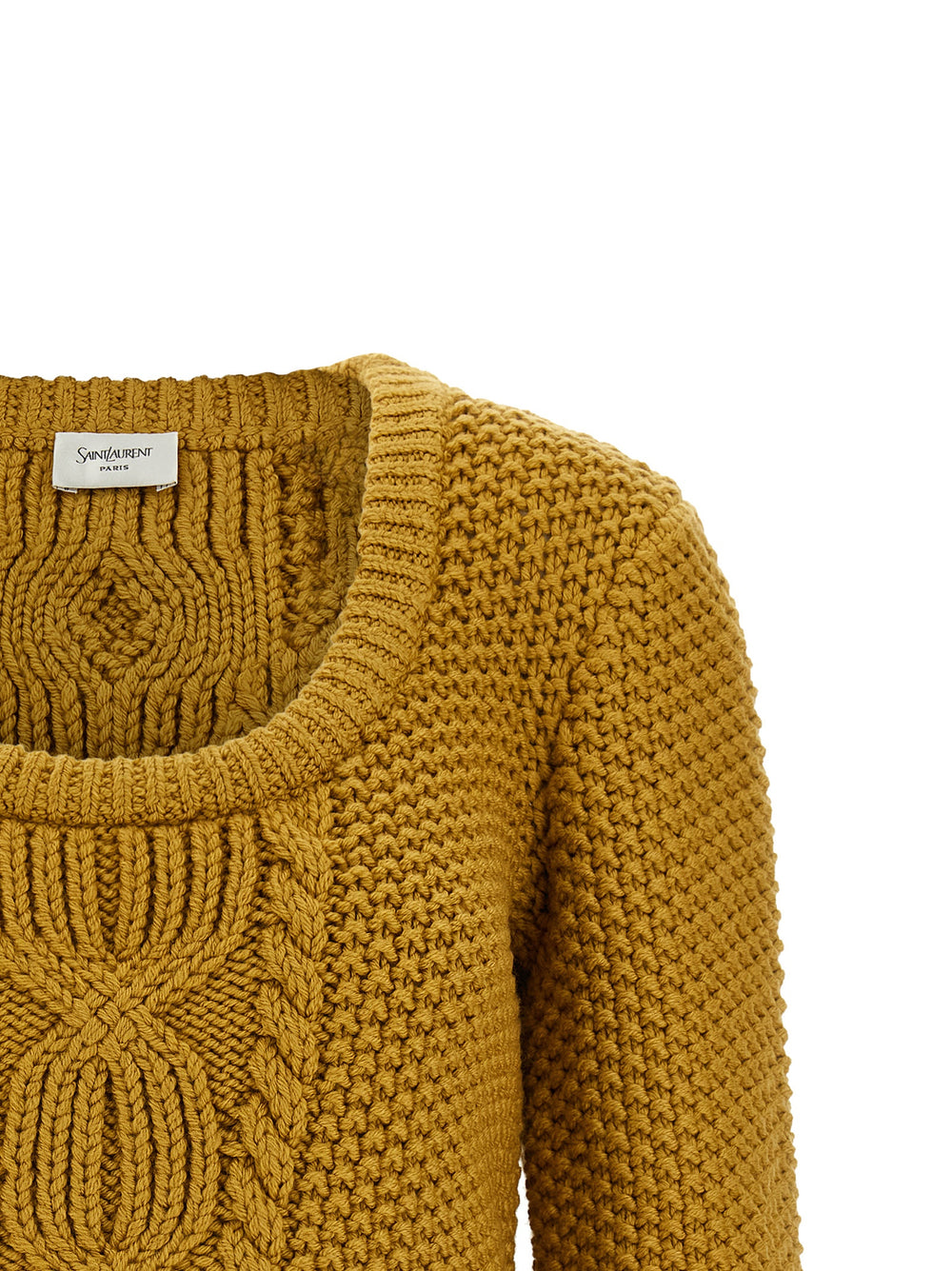 Saint Laurent 100% Virgin Wool Cardigan in Yellow