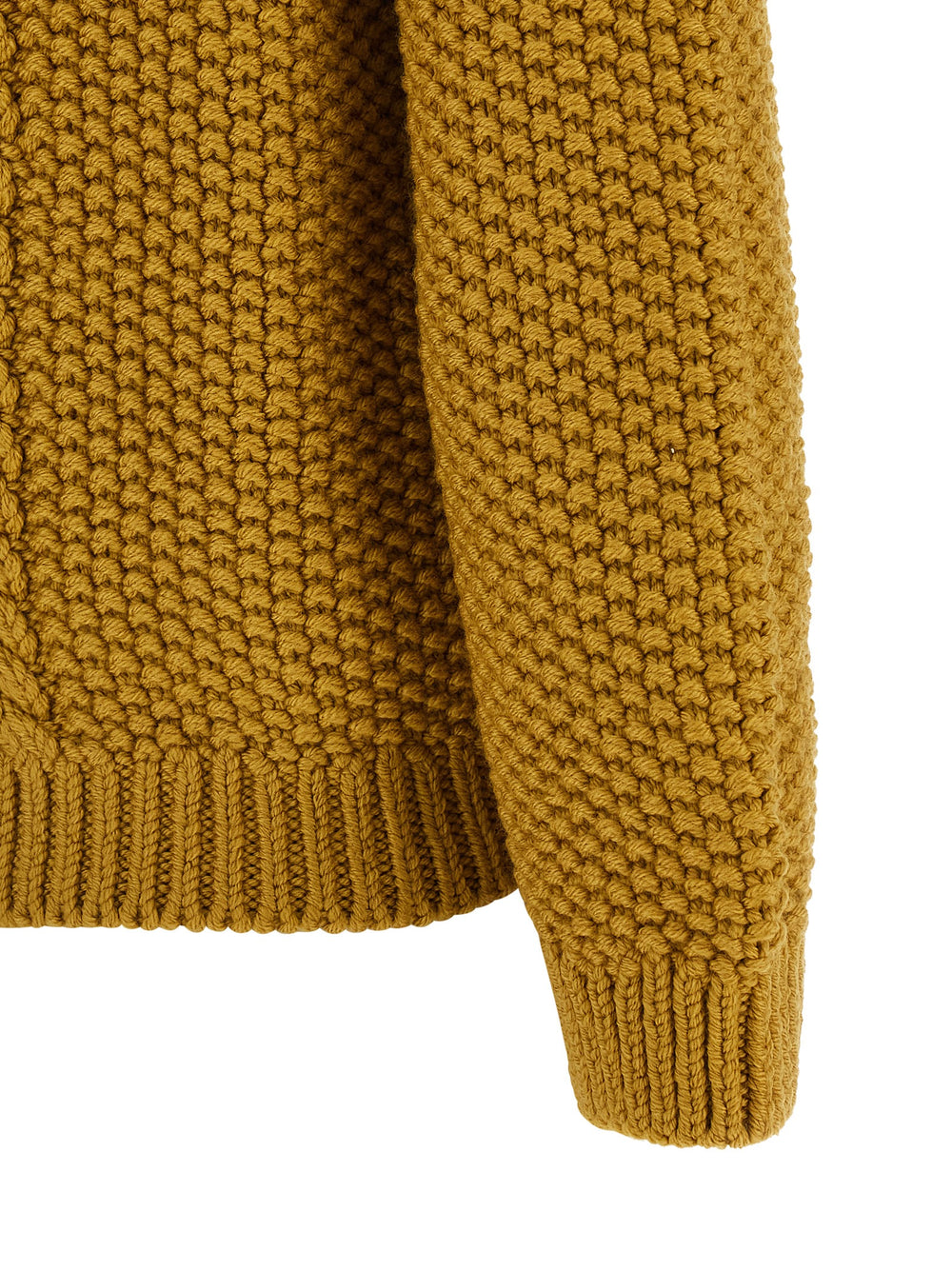 Saint Laurent 100% Virgin Wool Cardigan in Yellow
