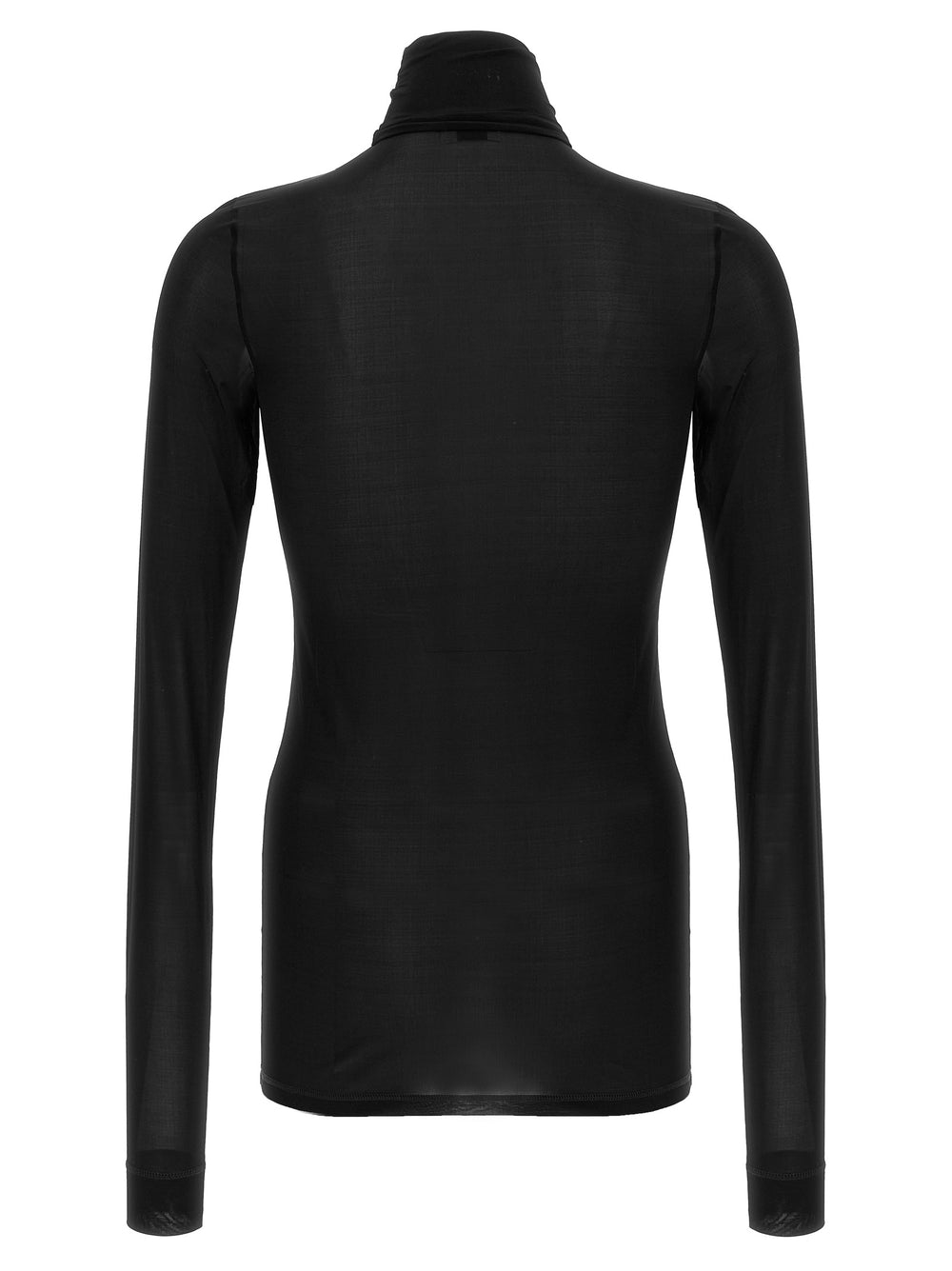 Saint Laurent Cupro-Blend Turtleneck Top in Black