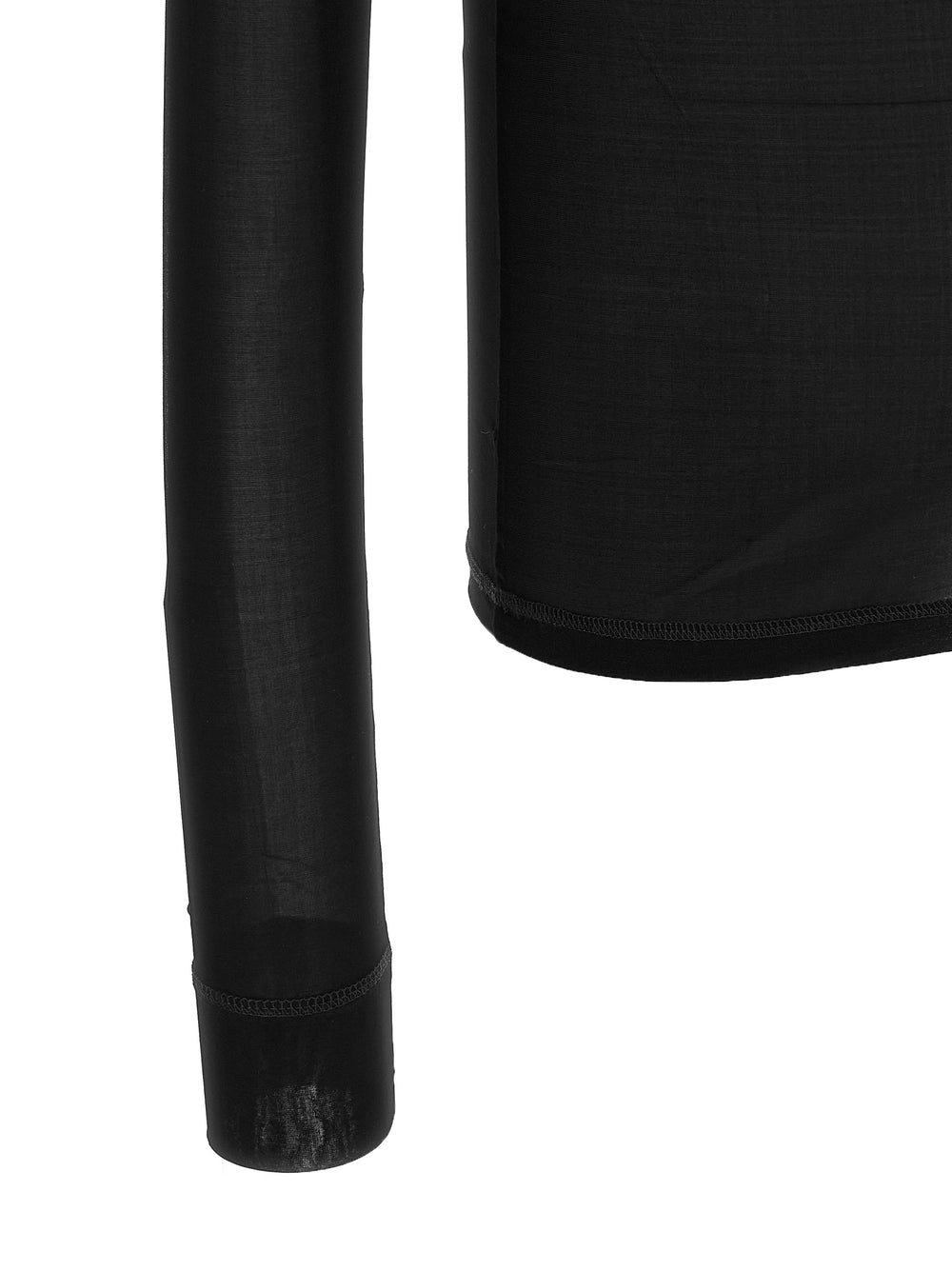 Saint Laurent Cupro-Blend Turtleneck Top in Black