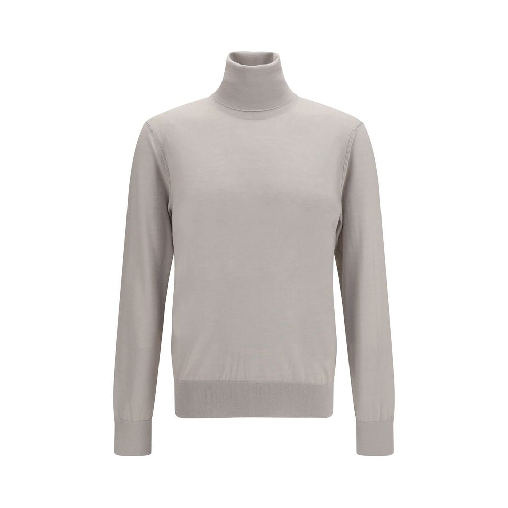 Dolce & Gabbana 100% Cashmere Turtleneck Sweater in Beige