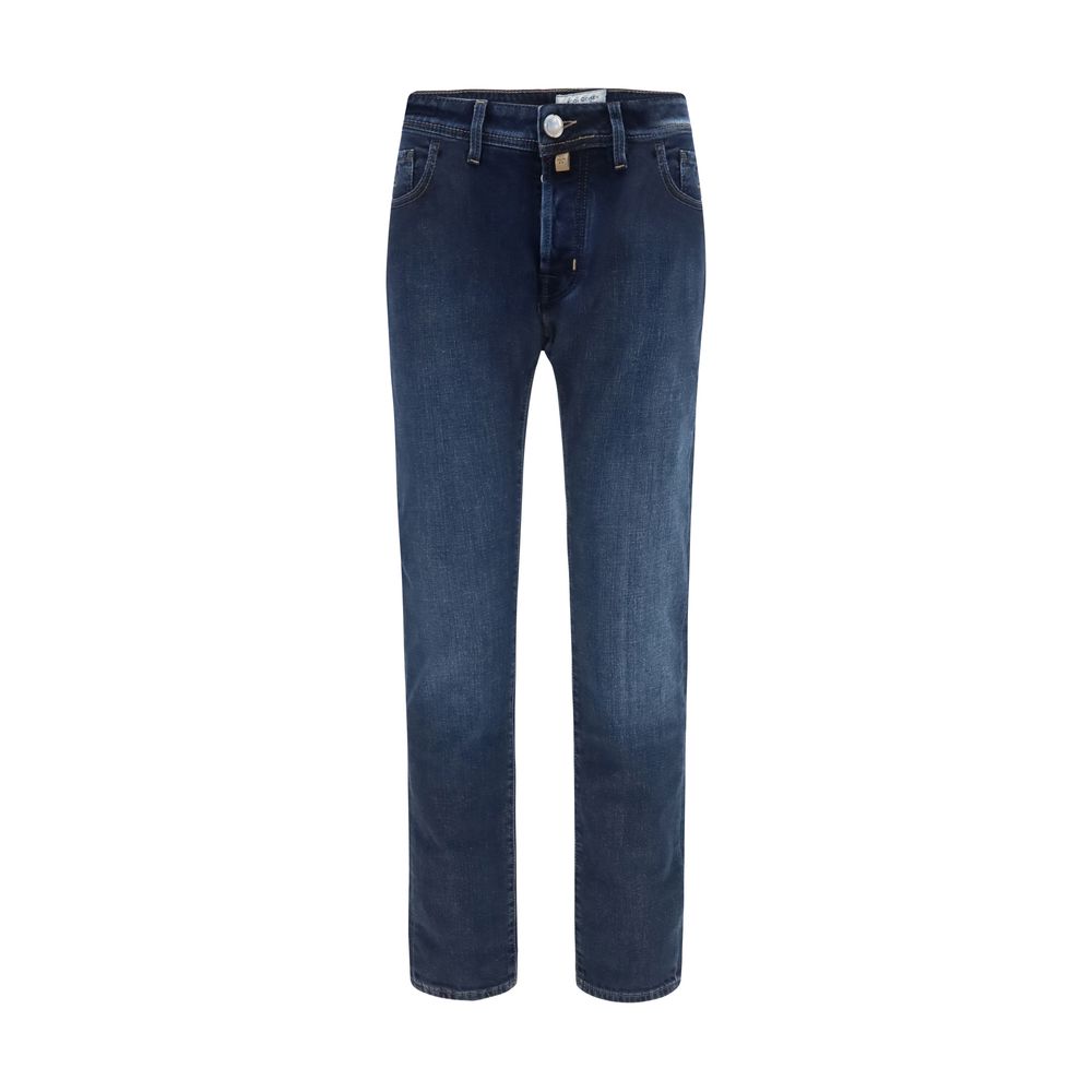Jacob Cohen Super Stretch Cotton Tapered Jeans in Blue