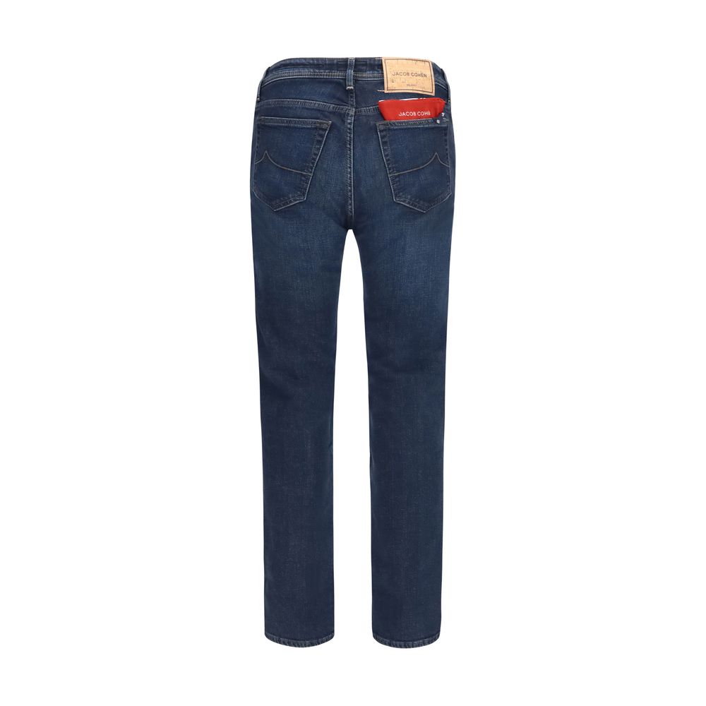 Jacob Cohen Super Stretch Cotton Tapered Jeans in Blue