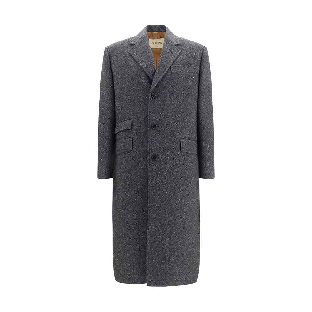 Valentino Garavani Wool Blend Coat in Gray