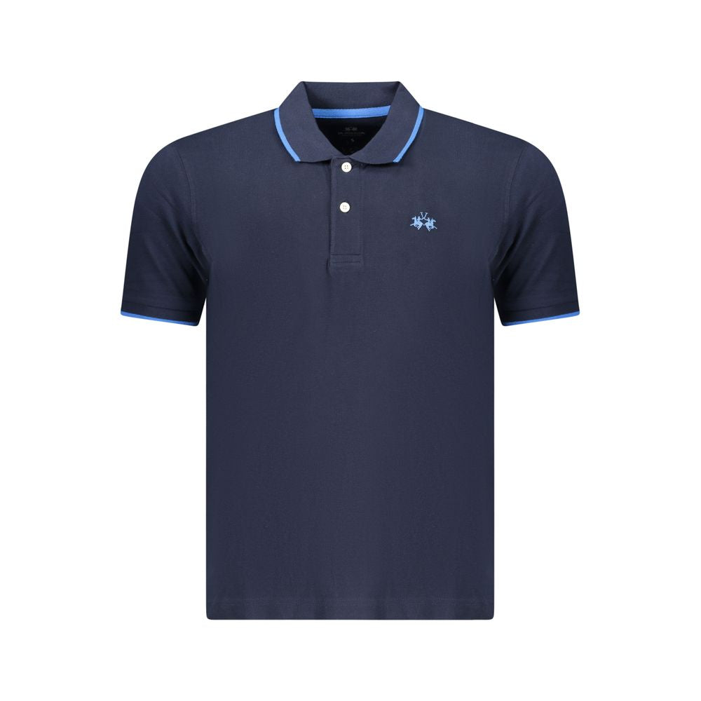 La Martina 100% Cotton Polo Shirt in Blue