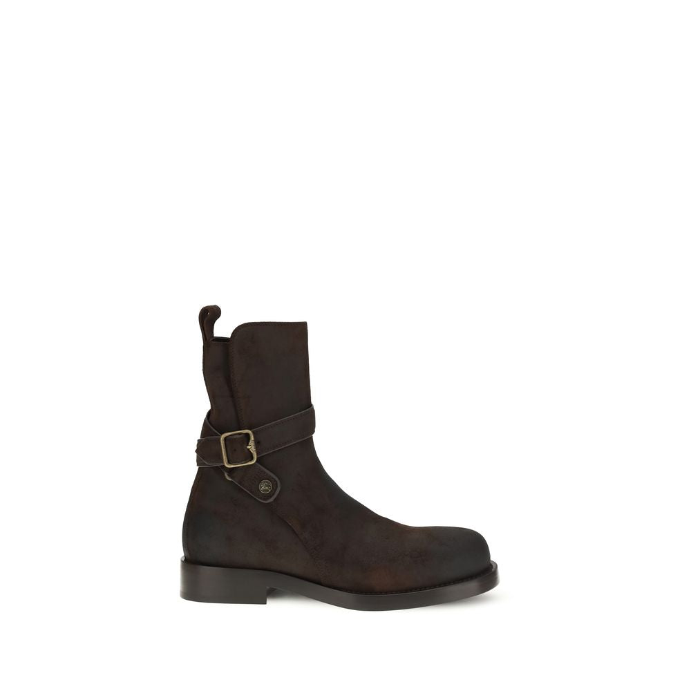 Burberry 100% Calf Leather Lace-Up Boots in Brown