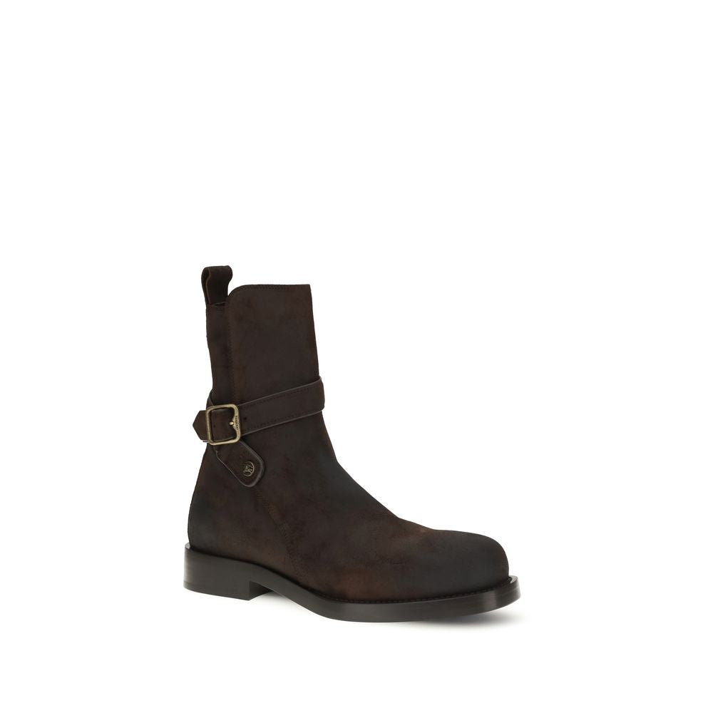 Burberry 100% Calf Leather Lace-Up Boots in Brown