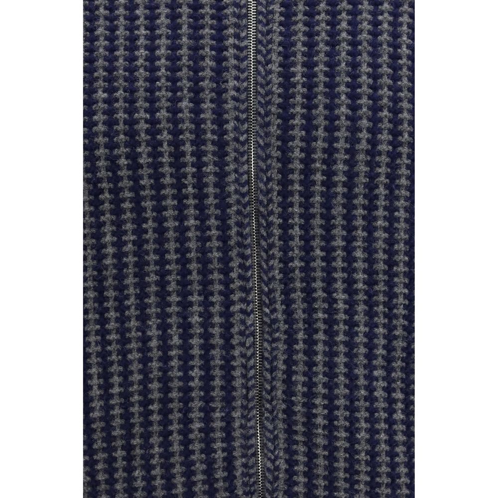 Versace 100% Merino Wool Cardigan in Grey