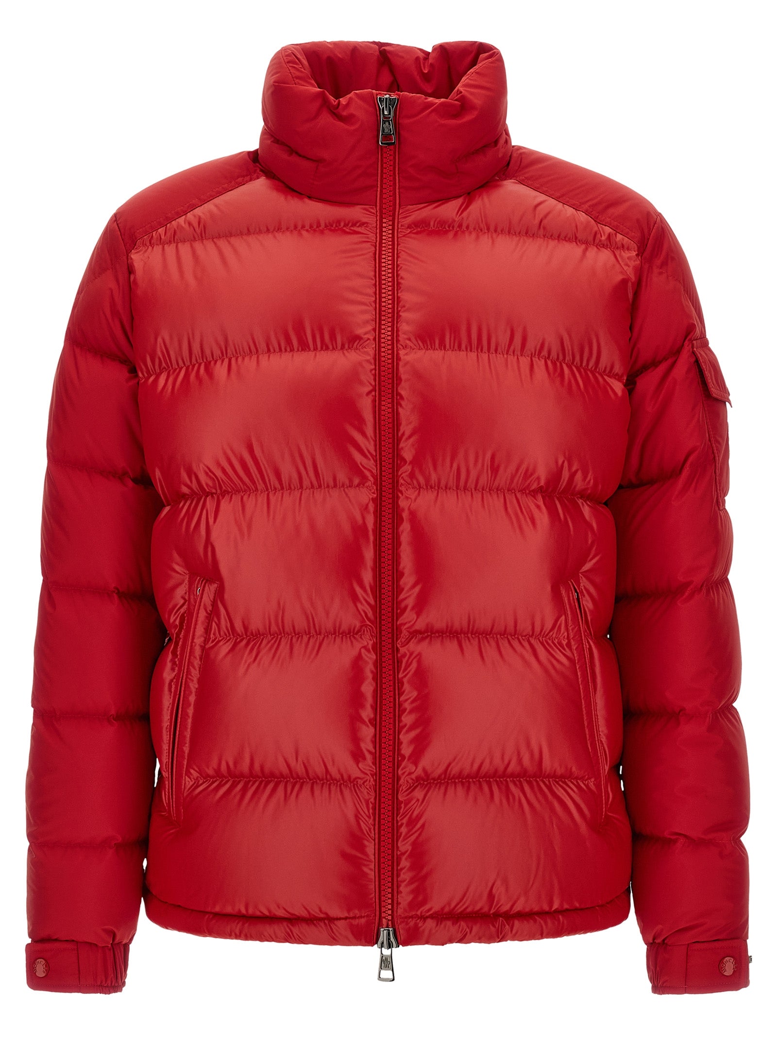 Moncler Maya 100% Polyester Full-Length Jacket in Red
