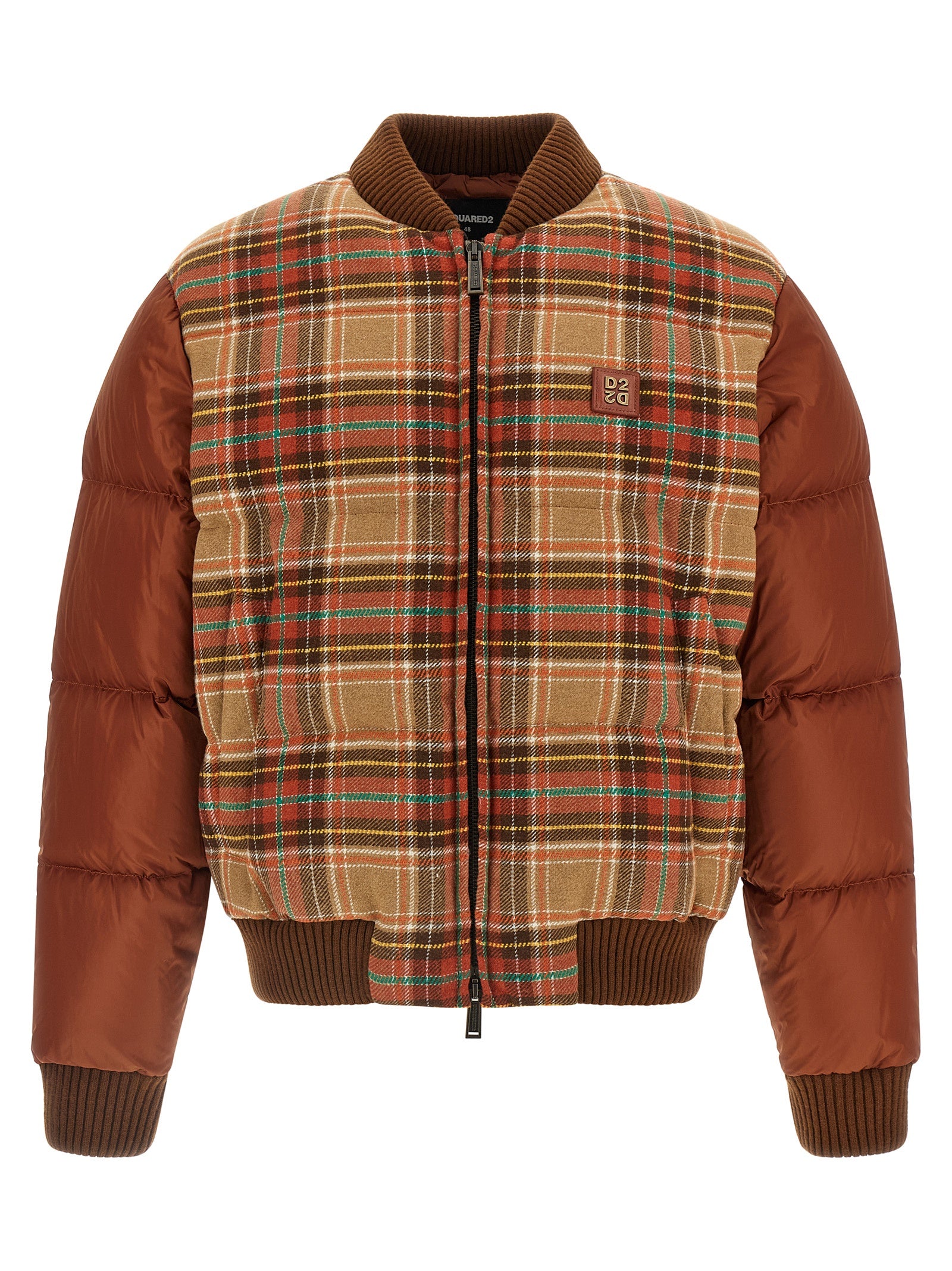 Dsquared² Padded Hybrid Bomber Jacket in Brown