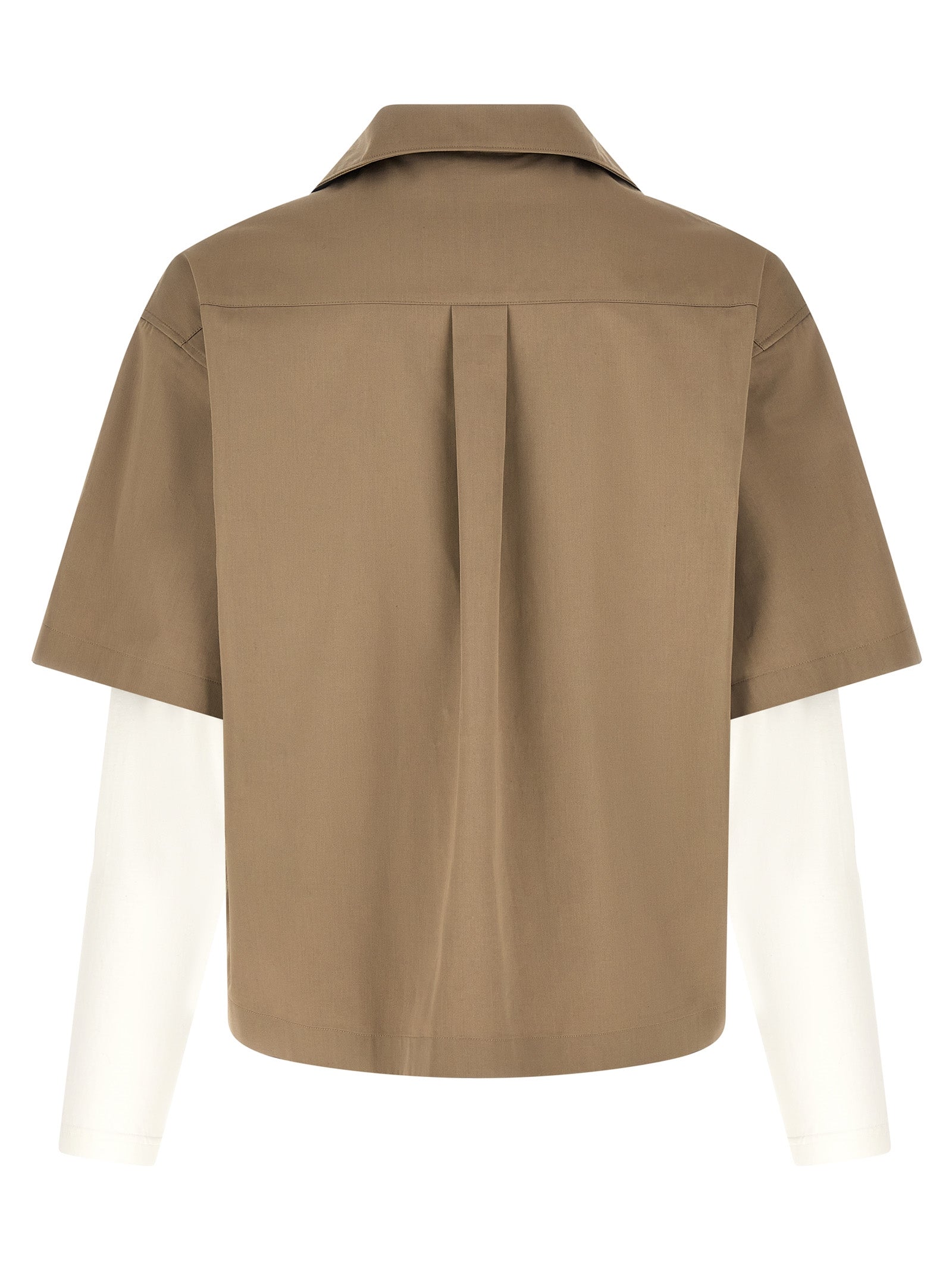 Balenciaga 100% Cotton Double-Layer Shirt in Beige