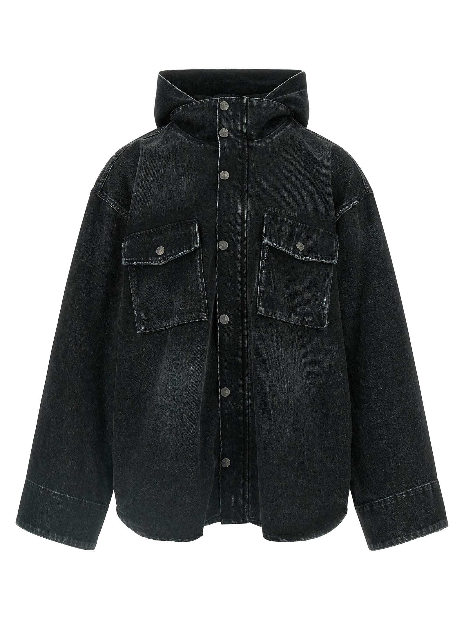 Balenciaga Cotton Denim Jacket in Black