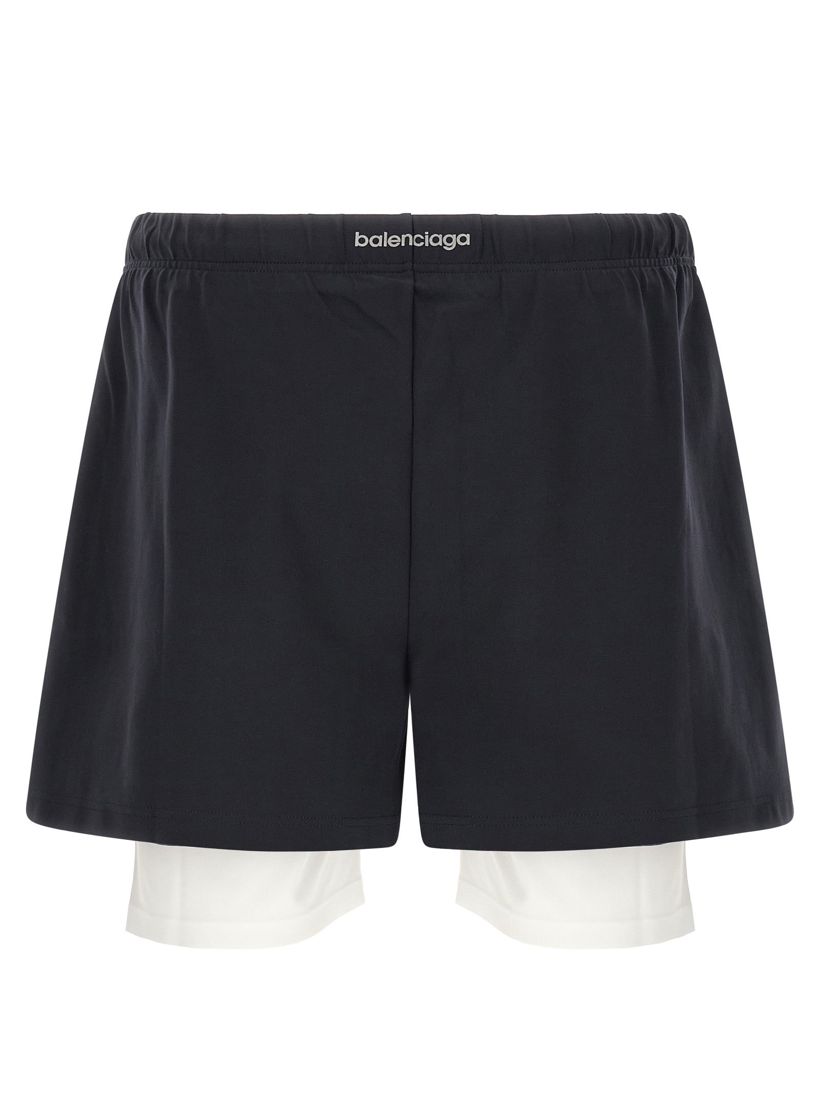 Balenciaga Bicolor Polyamide Bermuda Shorts in White/Black