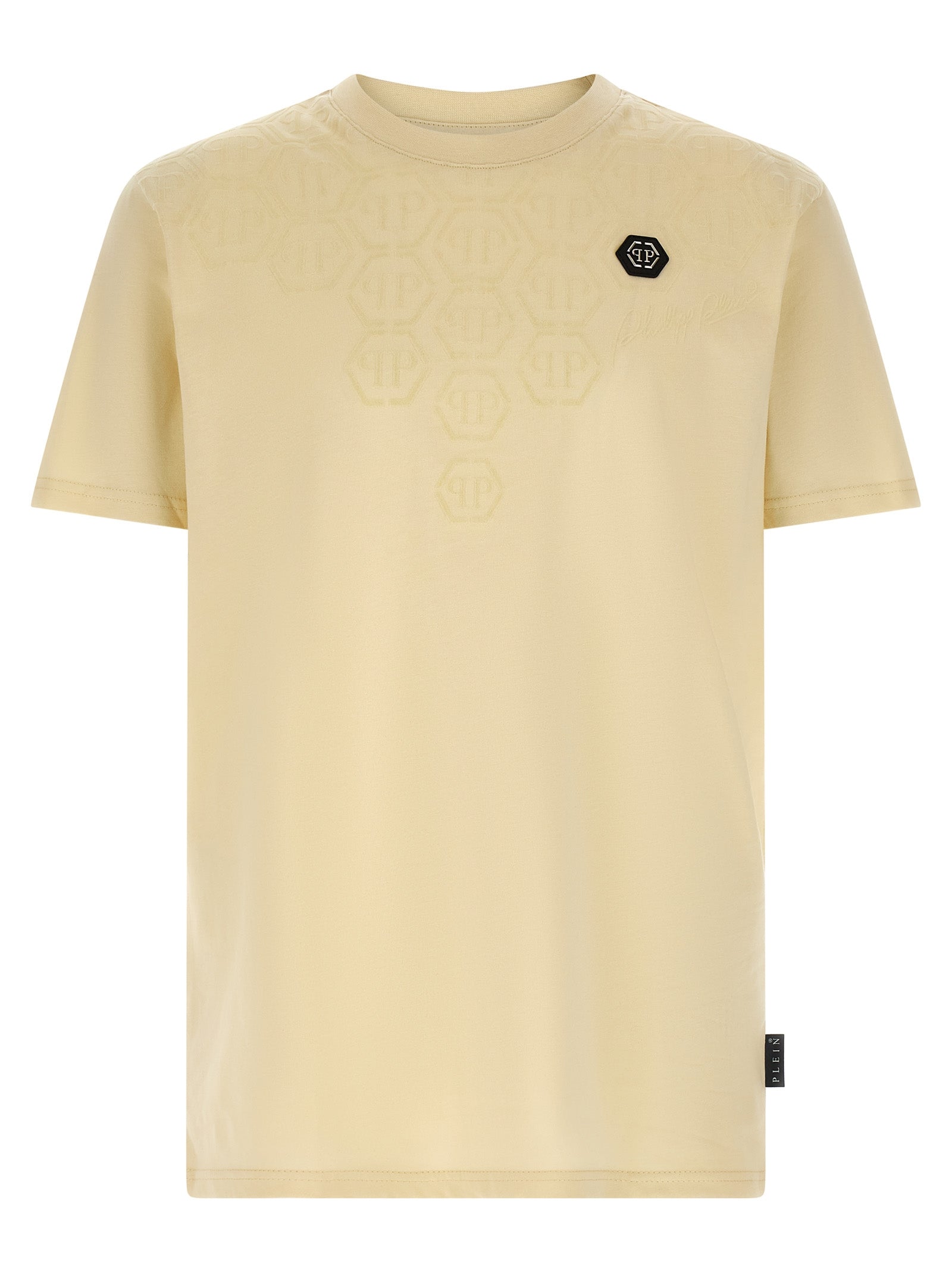 Philipp Plein 100% Cotton T-Shirt in Beige